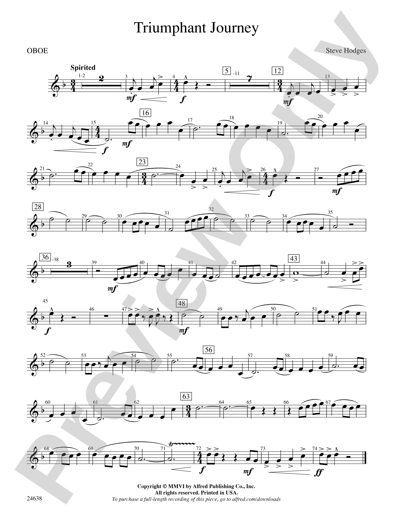 Triumphant Journey: Oboe