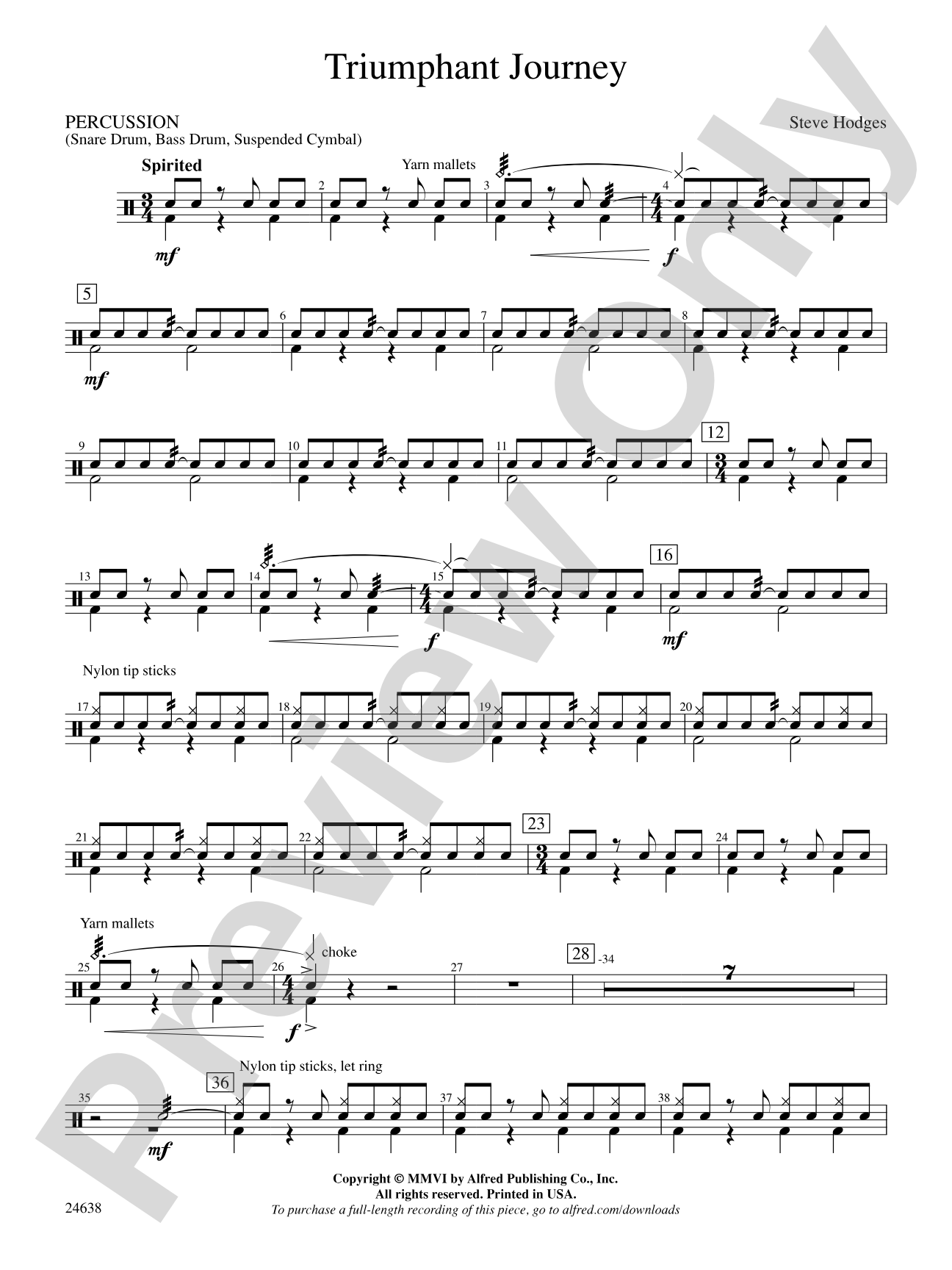 Triumphant Journey: 1st Percussion