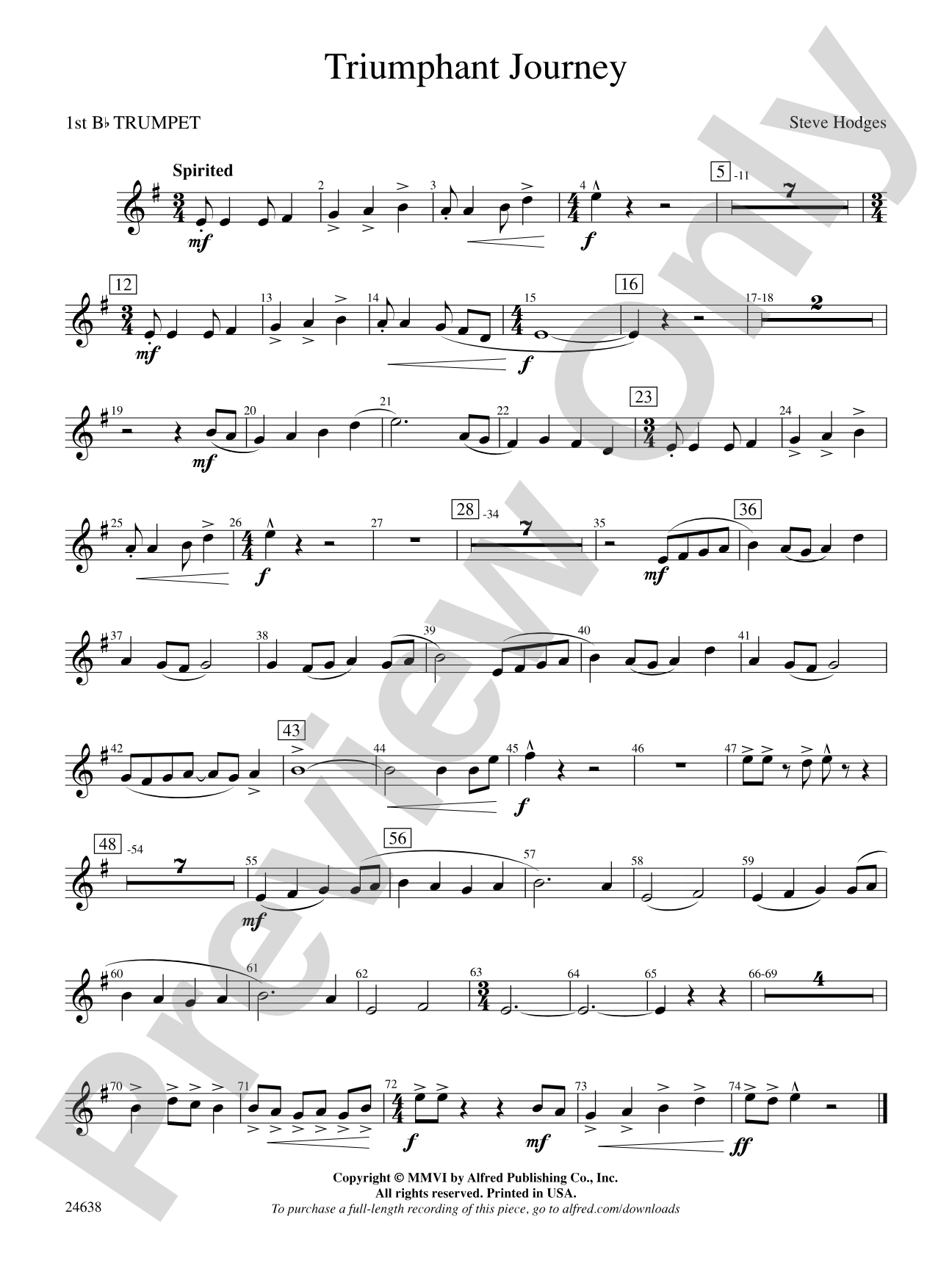 Triumphant Journey: 1st B-flat Trumpet