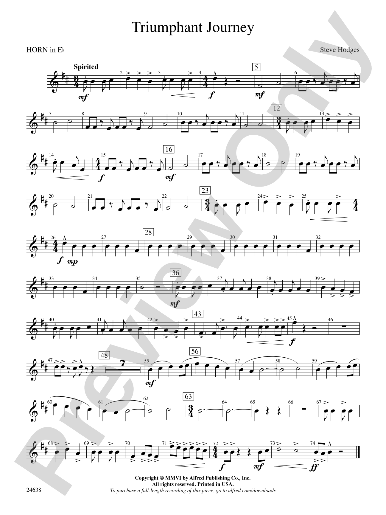 Triumphant Journey: (wp) 1st Horn in E-flat