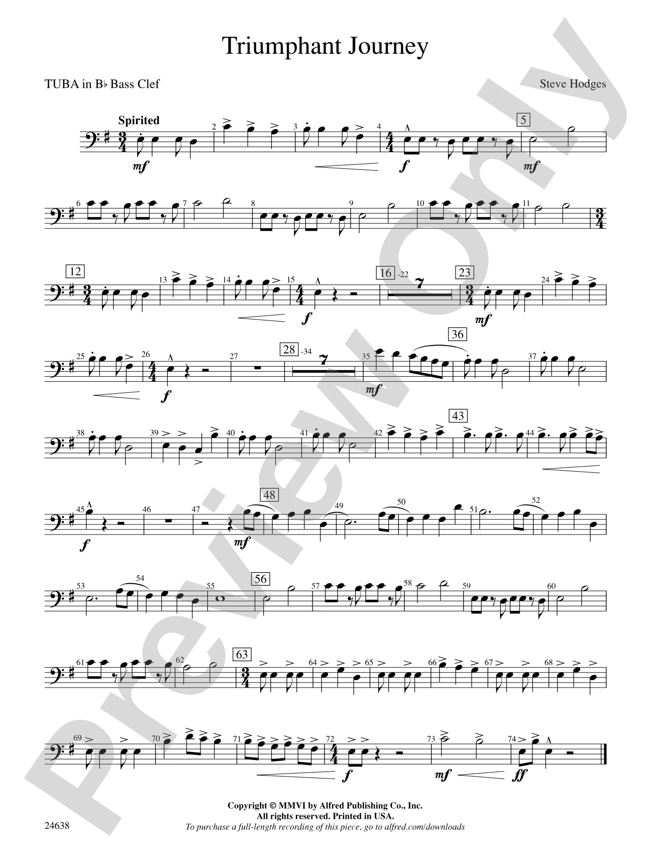 Triumphant Journey: (wp) B-flat Tuba B.C.