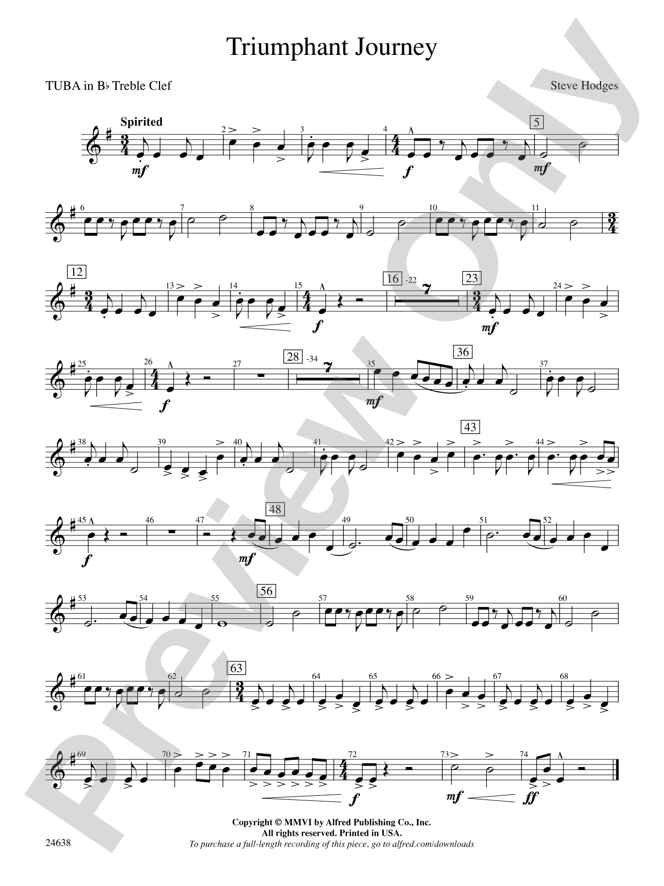 Triumphant Journey: (wp) B-flat Tuba T.C.