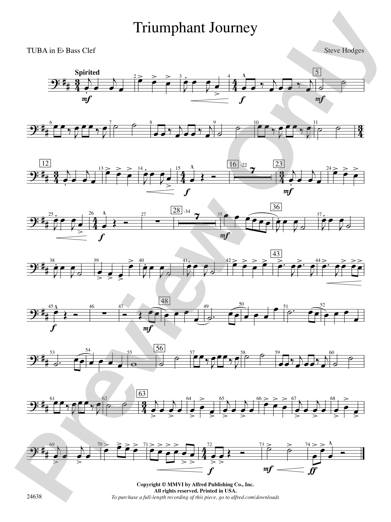Triumphant Journey: (wp) E-flat Tuba B.C.