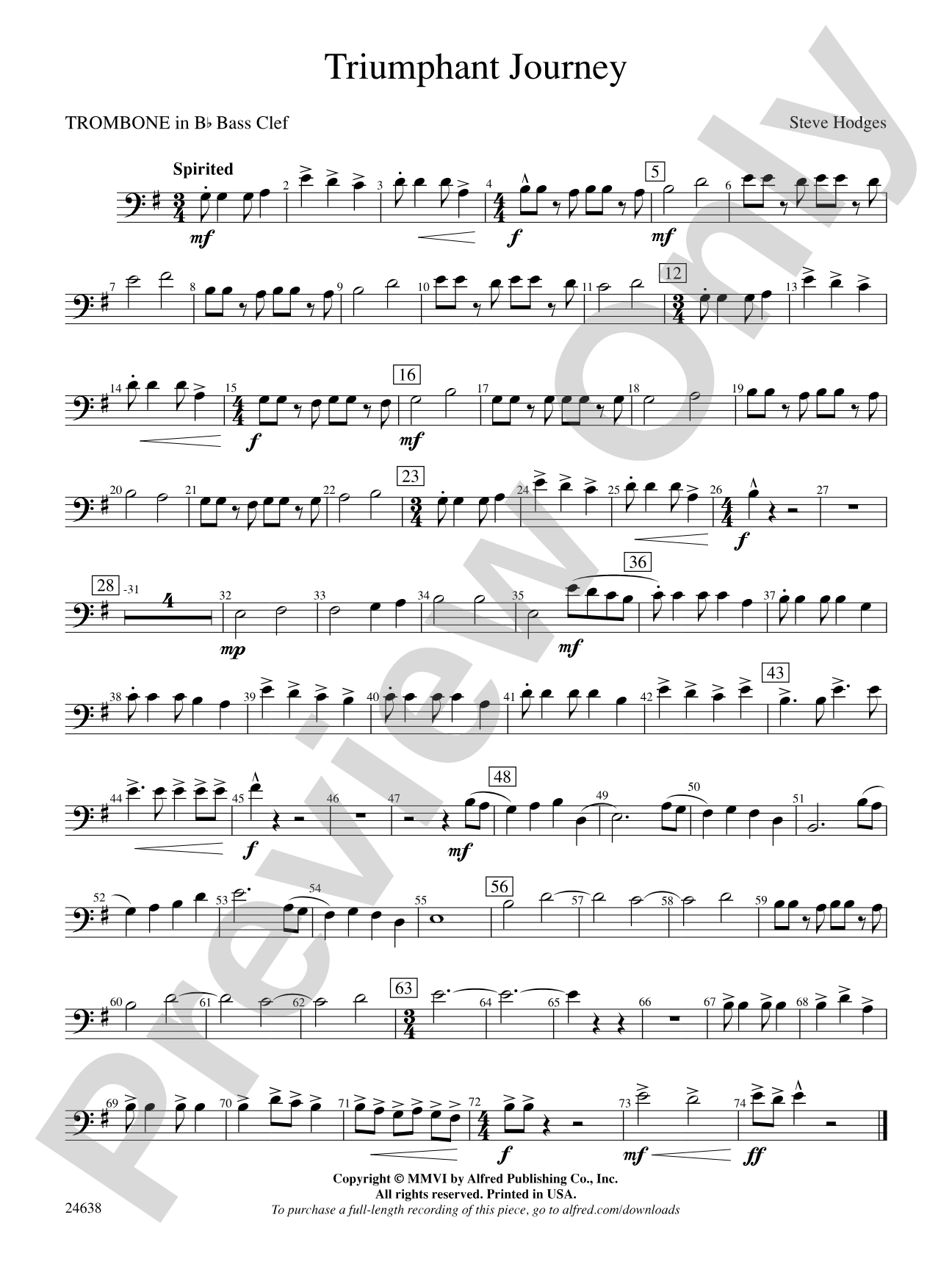 Triumphant Journey: (wp) 1st B-flat Trombone B.C.