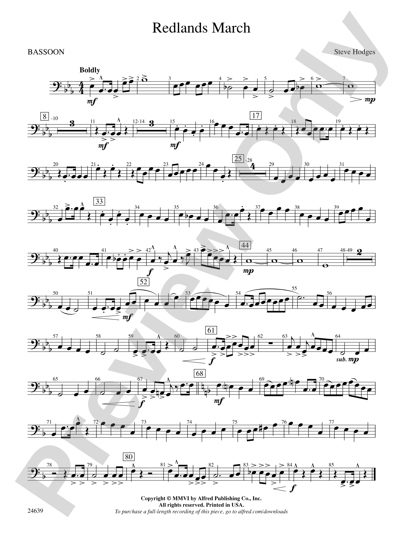 Redlands March: Bassoon