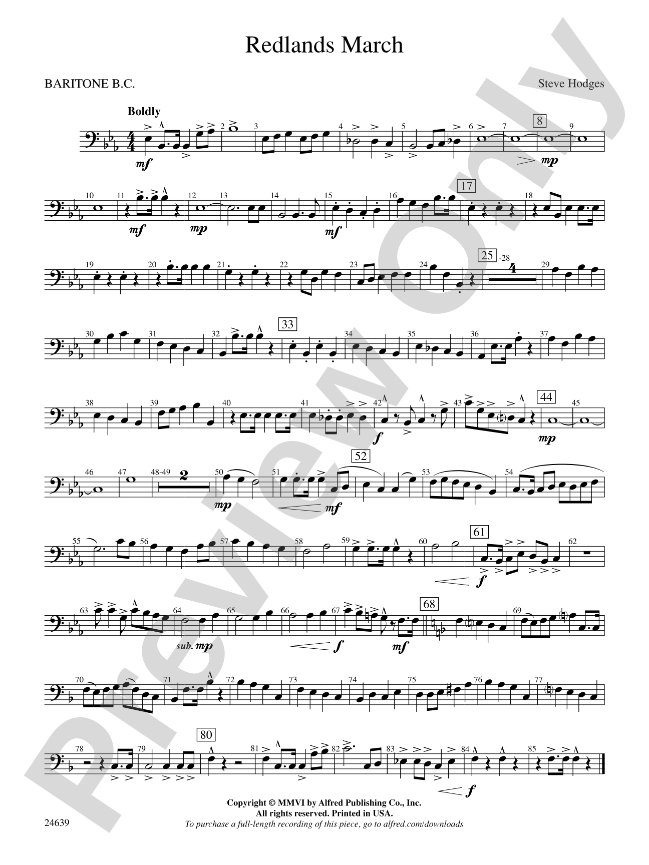 Redlands March: Baritone B.C.