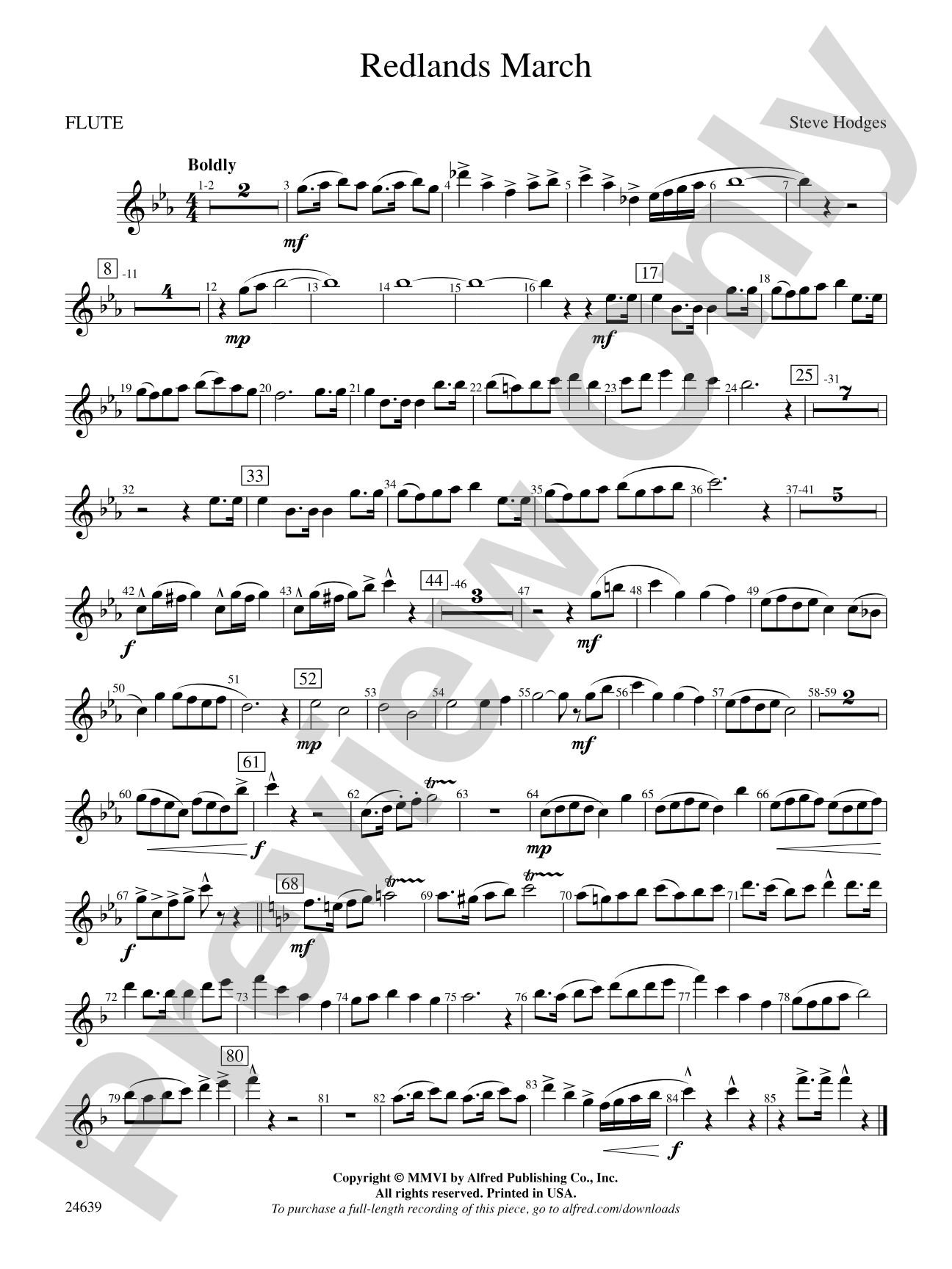 Redlands March: Flute