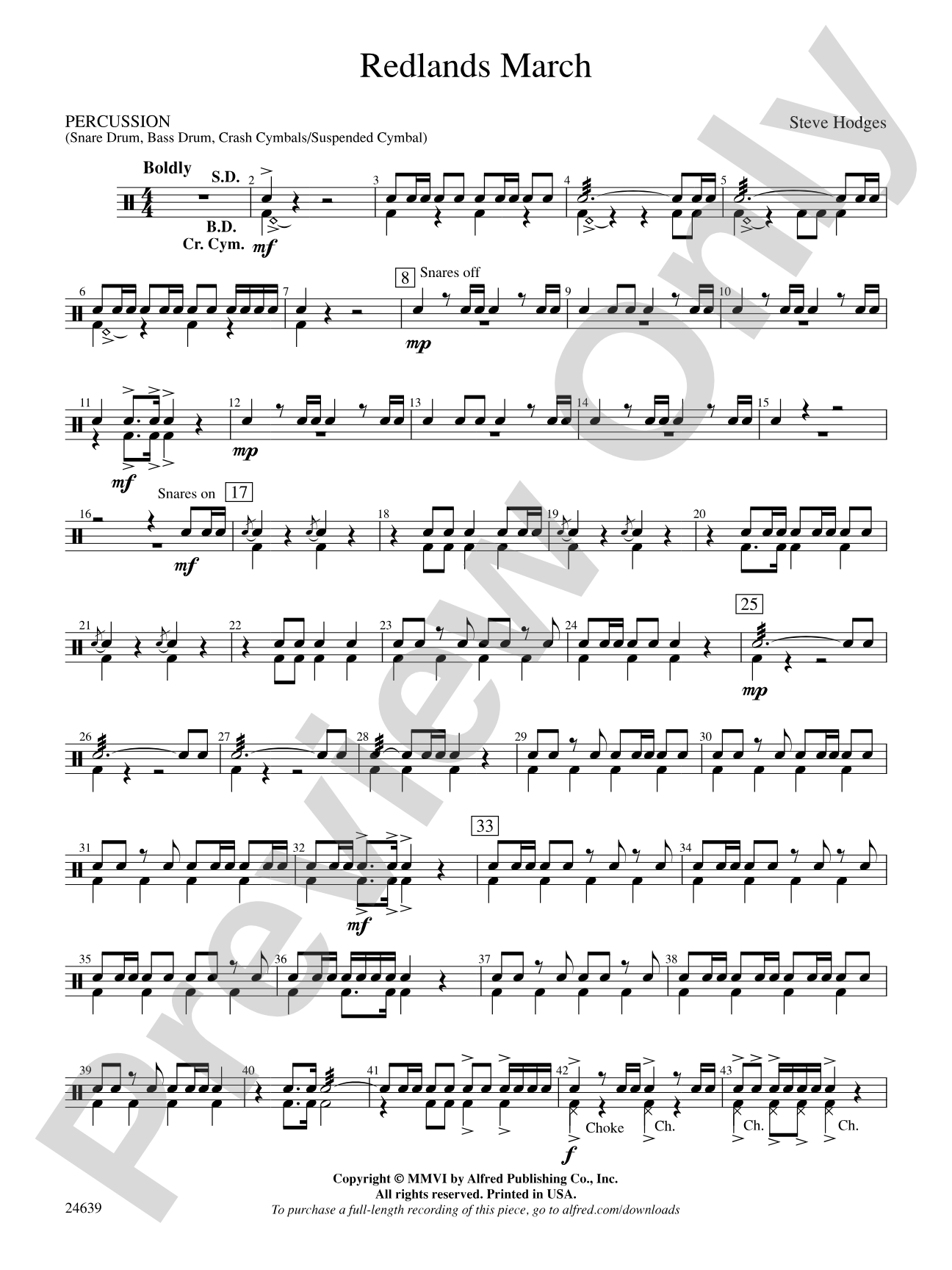 Redlands March: 1st Percussion
