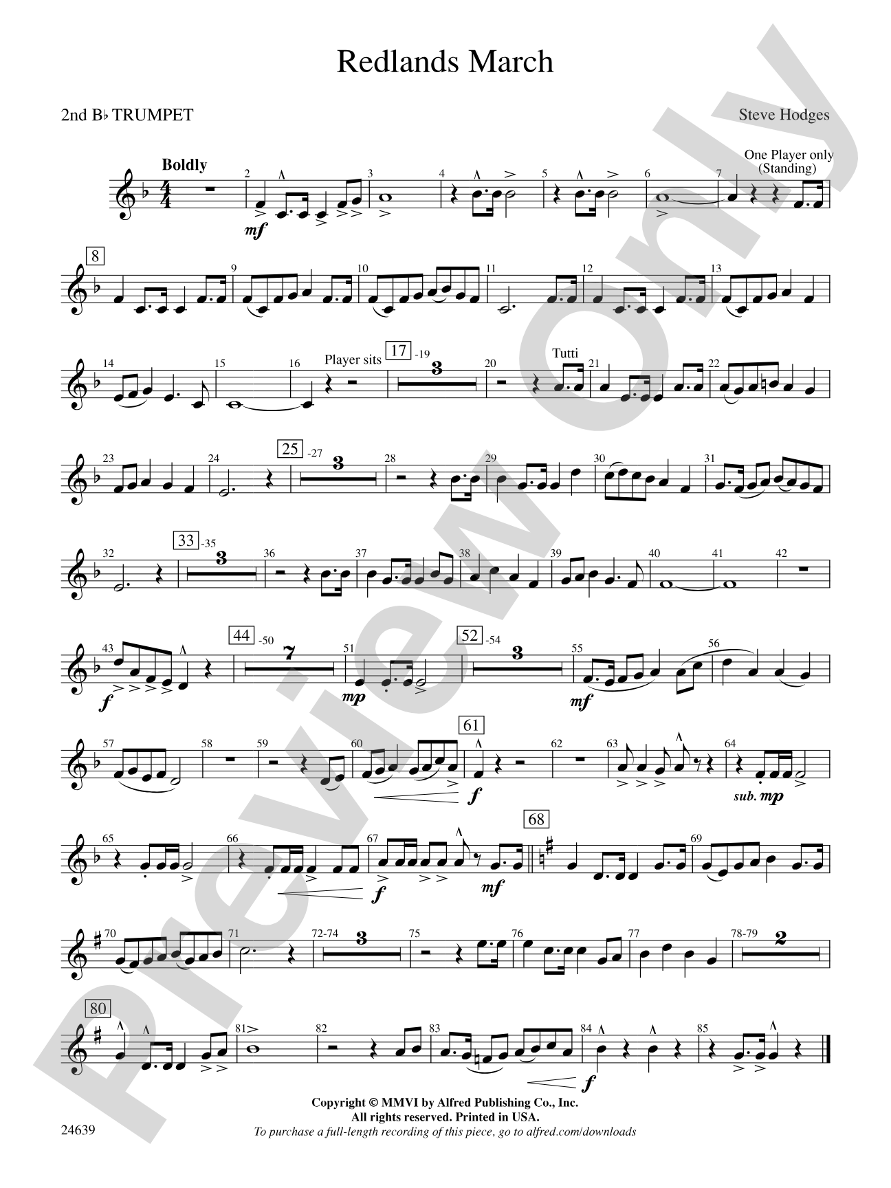 Redlands March: 2nd B-flat Trumpet