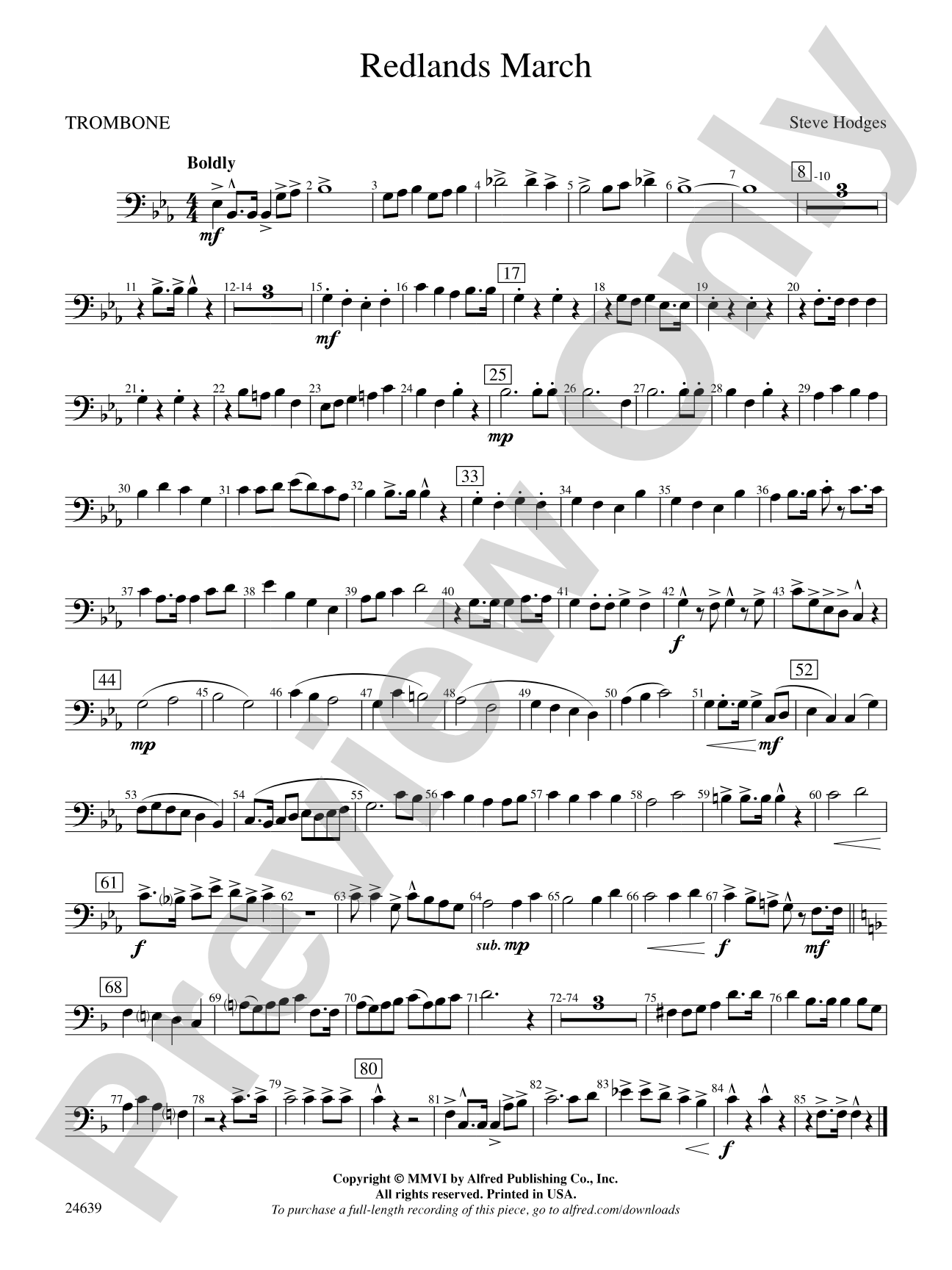 Redlands March: 1st Trombone