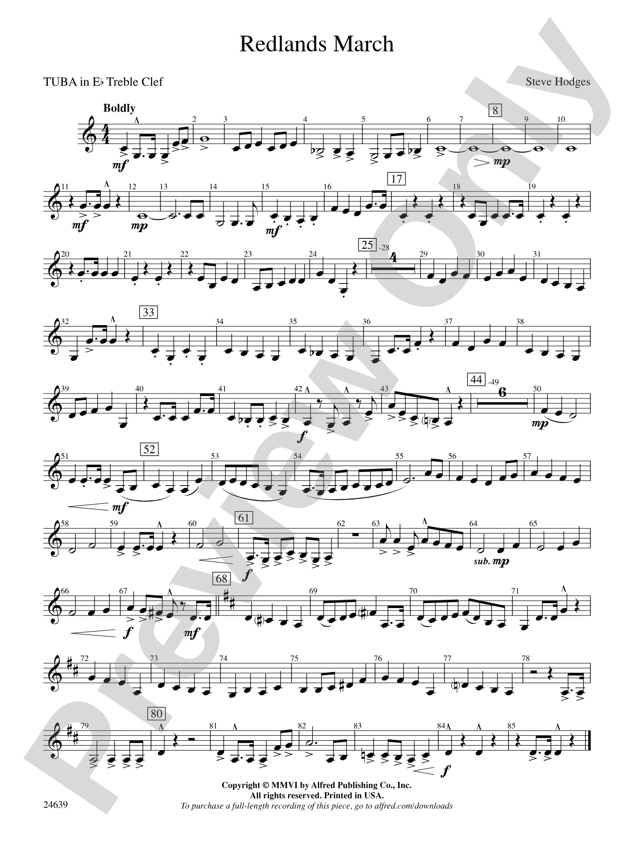 Redlands March: (wp) E-flat Tuba T.C.