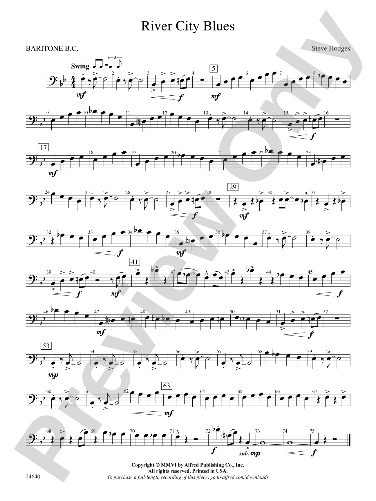 River City Blues: Baritone B.C.
