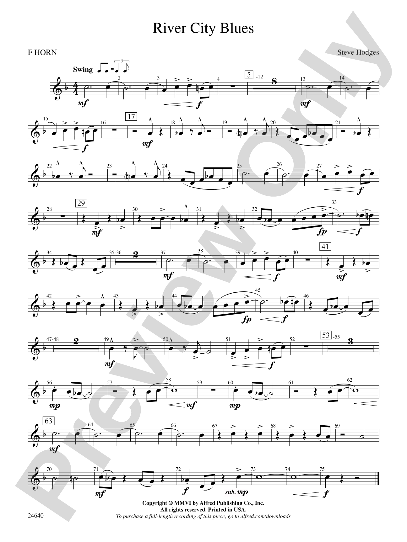 River City Blues: 1st F Horn