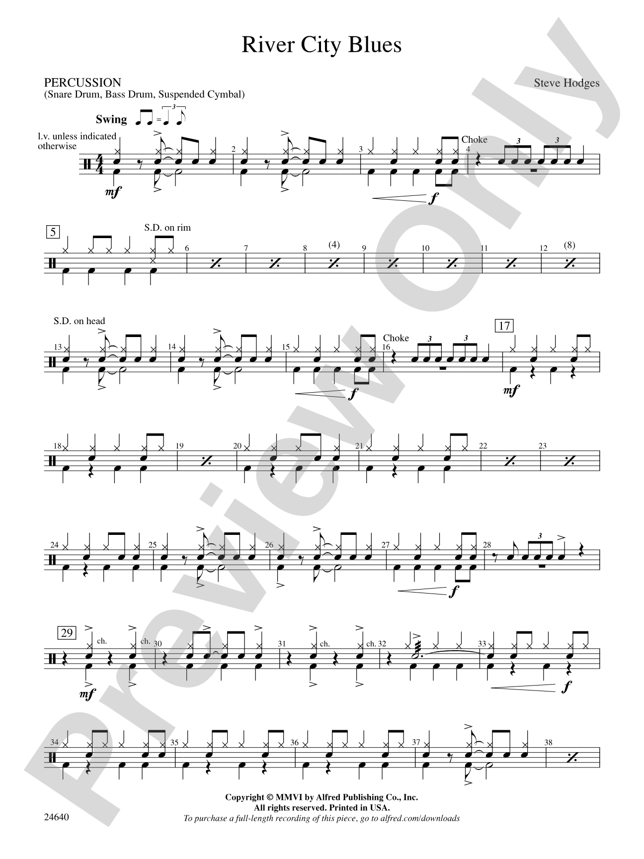 River City Blues: 1st Percussion