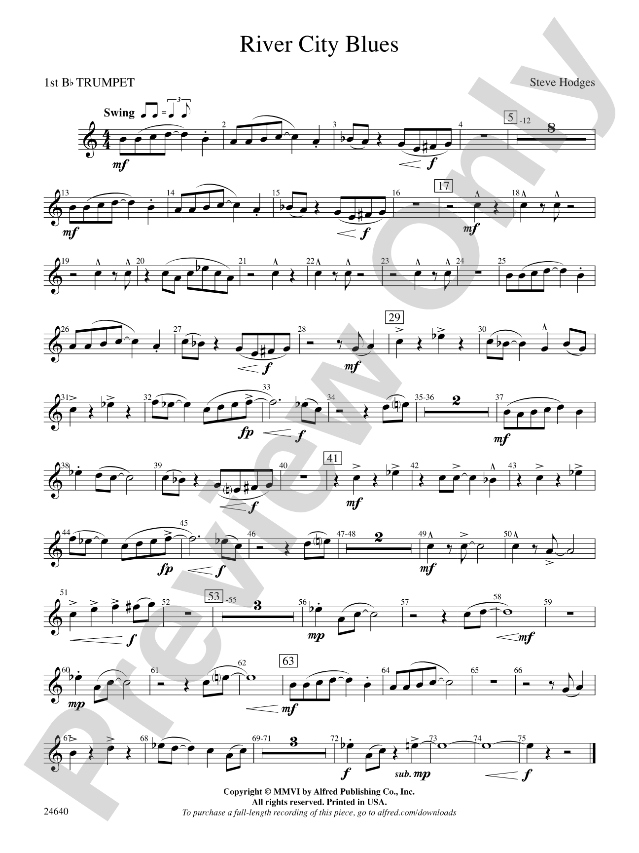 River City Blues: 1st B-flat Trumpet