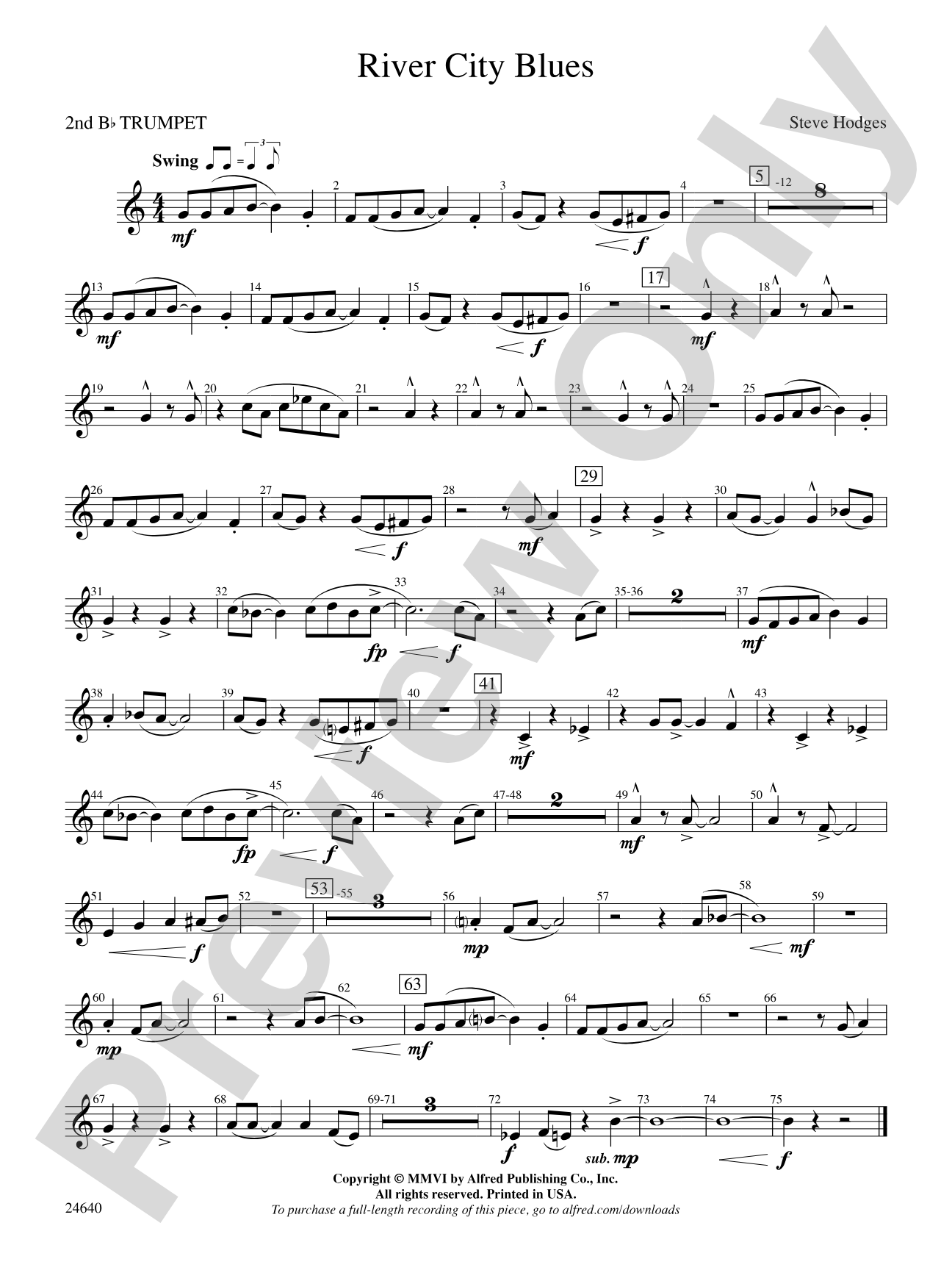 River City Blues: 2nd B-flat Trumpet