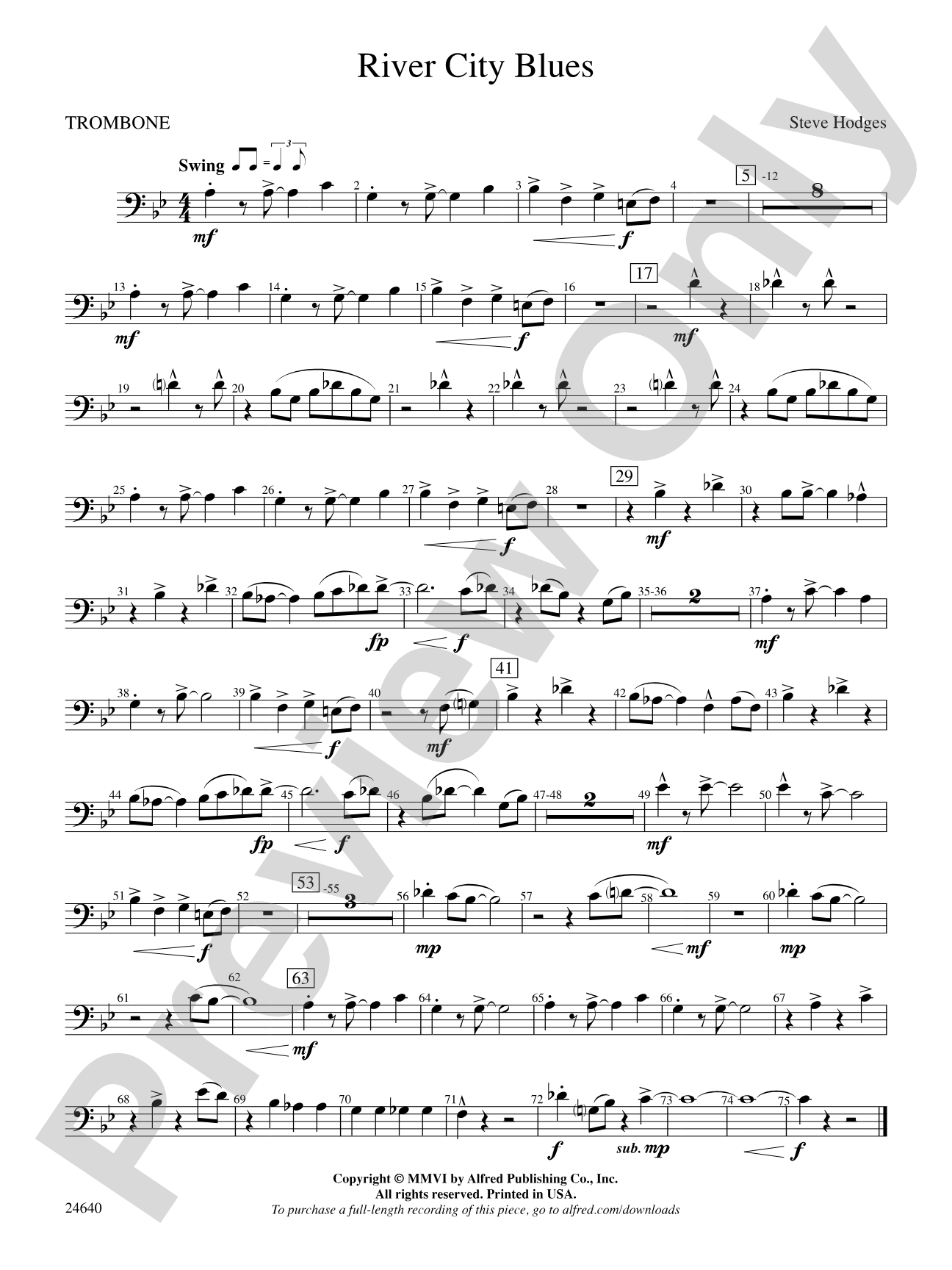 River City Blues: 1st Trombone