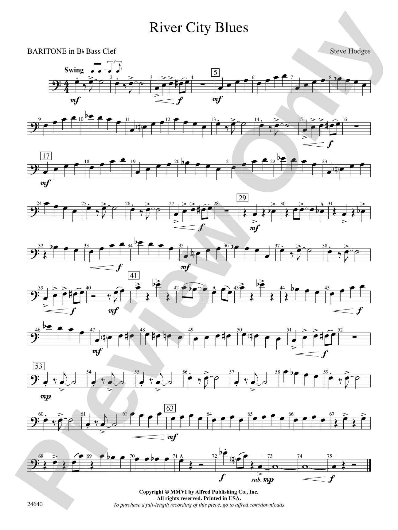 River City Blues: (wp) B-flat Baritone B.C.