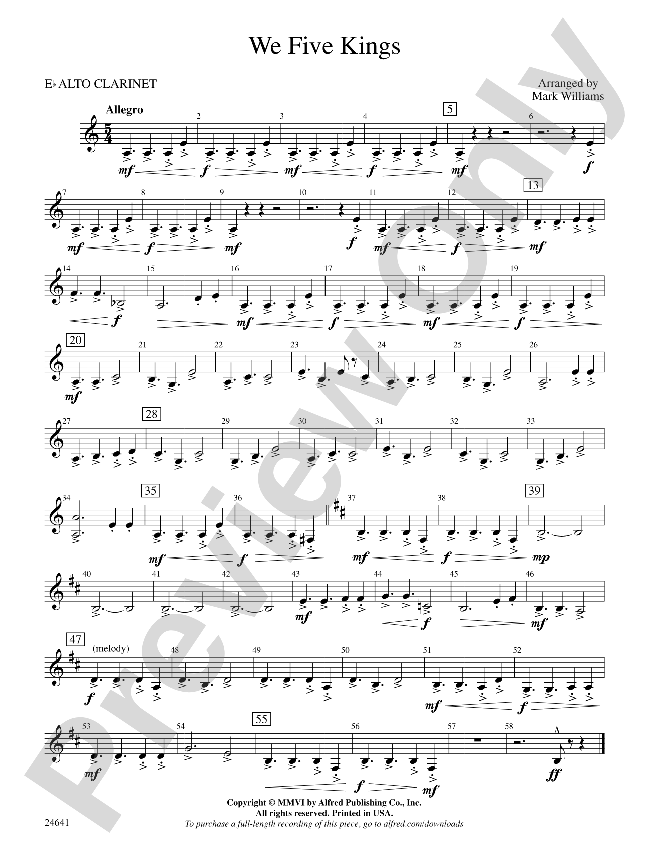 We Five Kings: E-flat Alto Clarinet