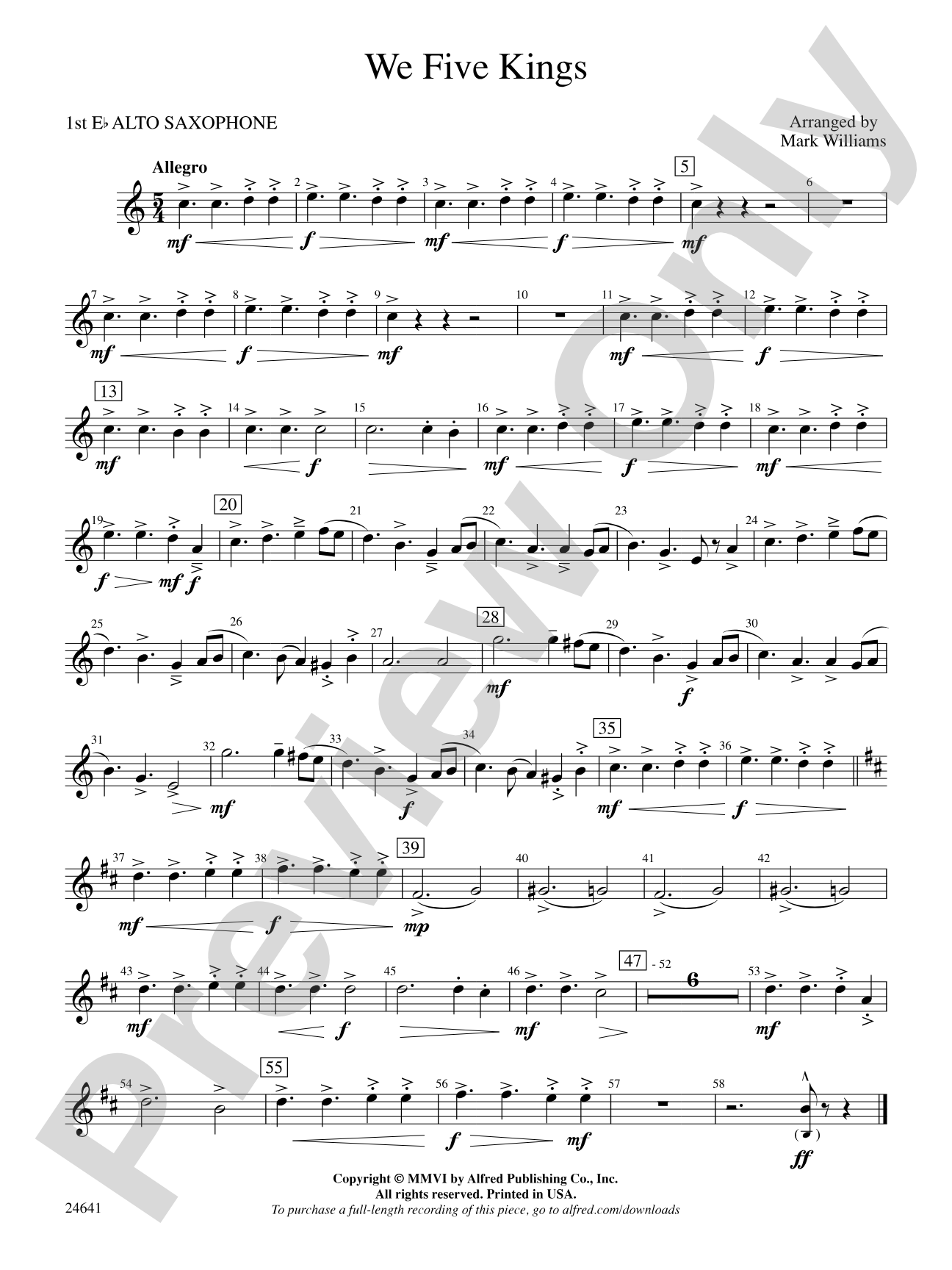 We Five Kings: E-flat Alto Saxophone
