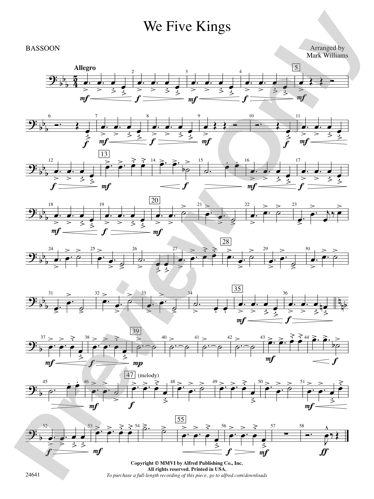 We Five Kings: Bassoon