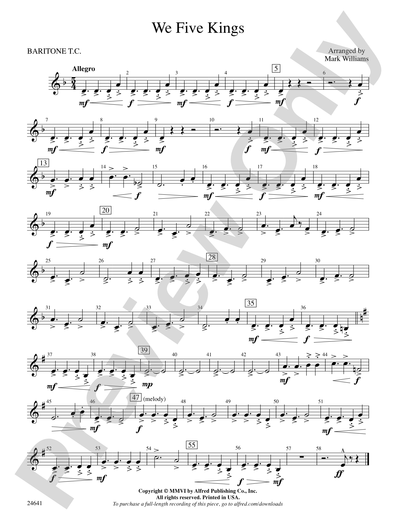 We Five Kings: Baritone T.C.