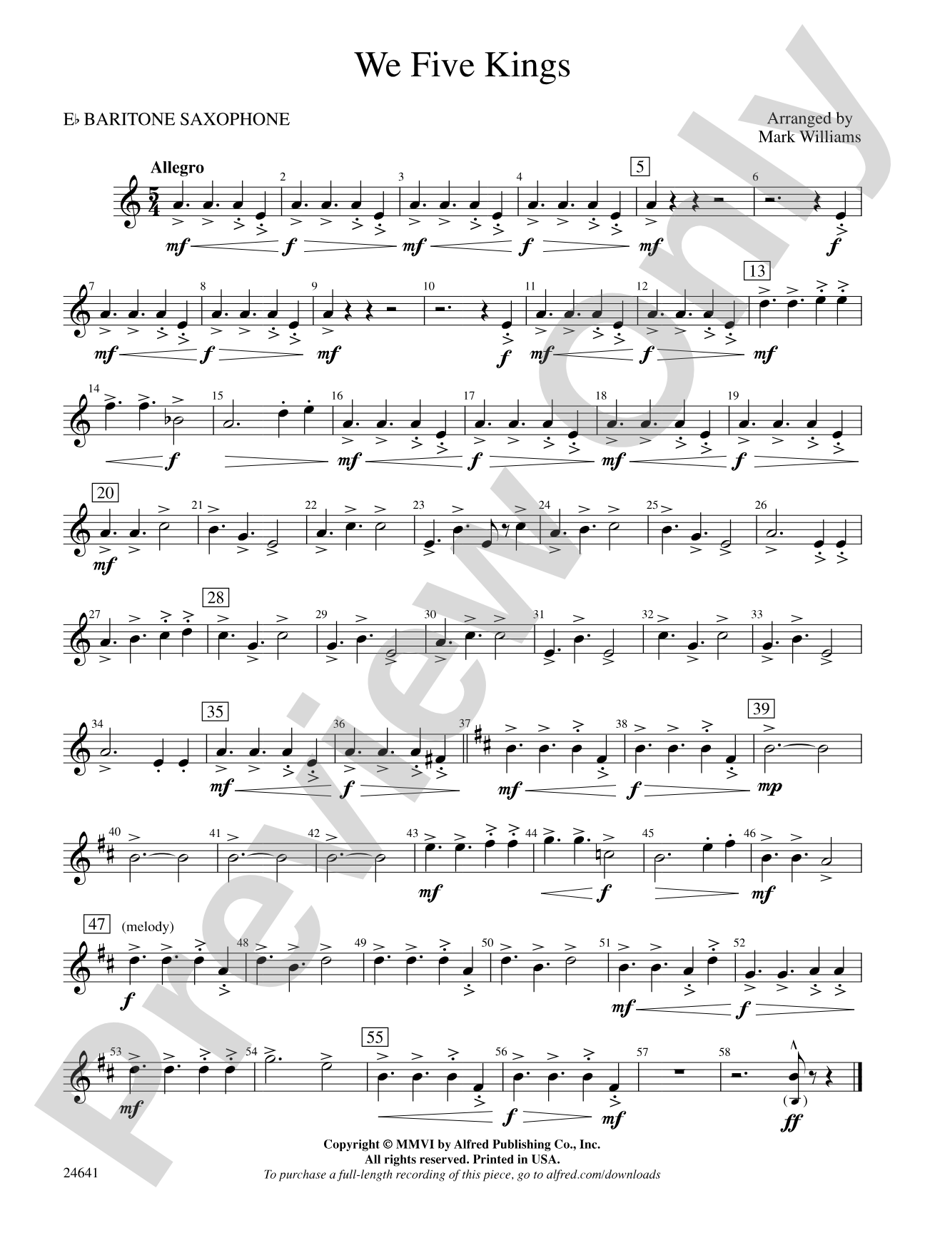 We Five Kings: E-flat Baritone Saxophone