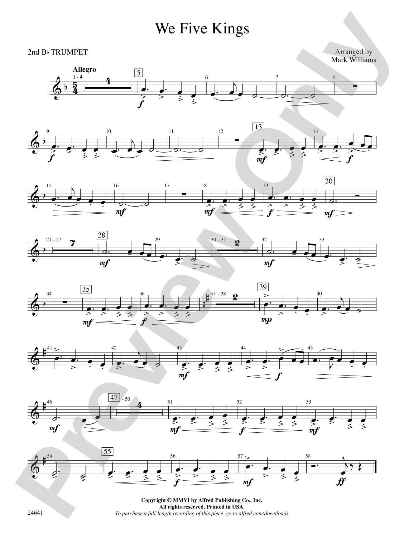 We Five Kings: 2nd B-flat Trumpet