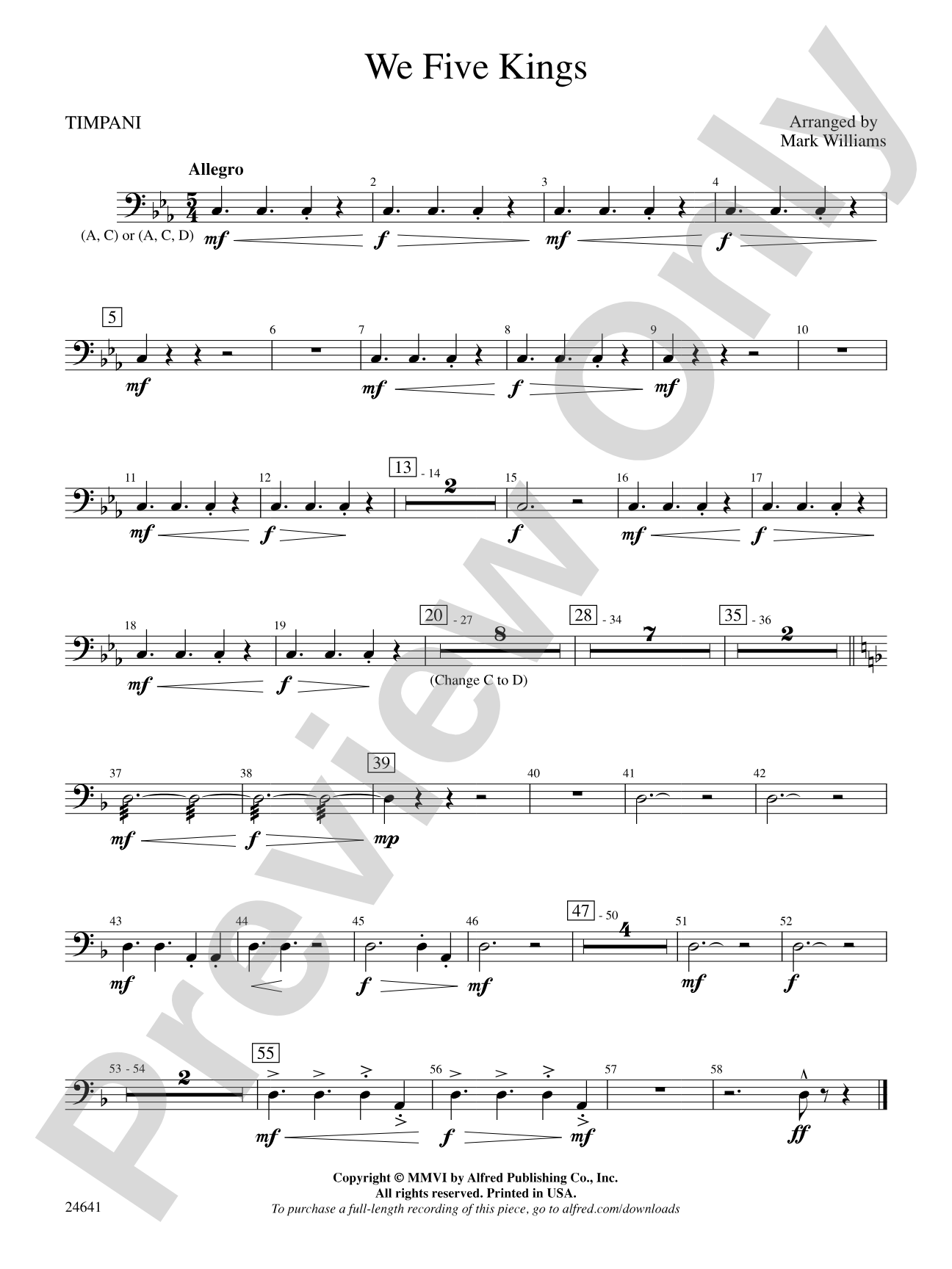 We Five Kings: Timpani