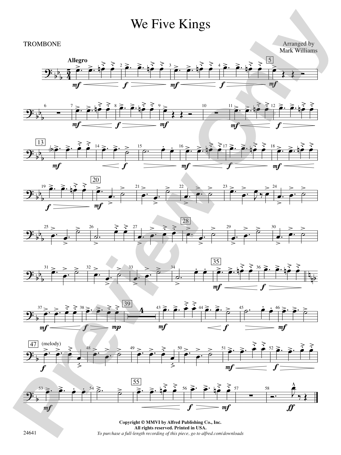 We Five Kings: 1st Trombone