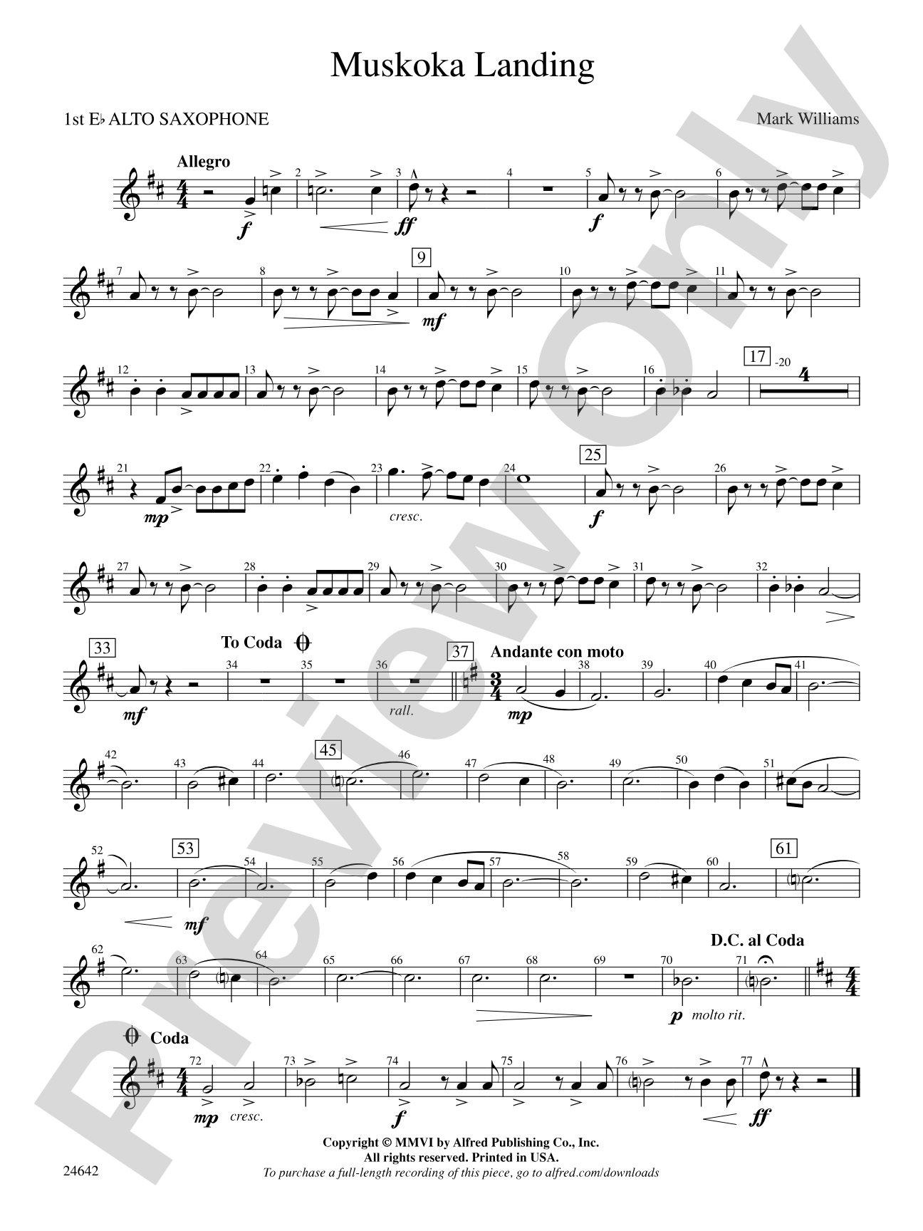 Muskoka Landing: E-flat Alto Saxophone