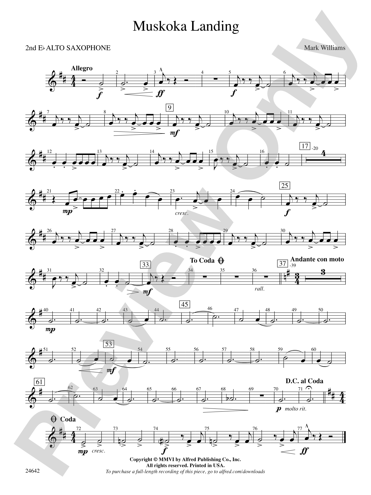 Muskoka Landing: 2nd E-flat Alto Saxophone