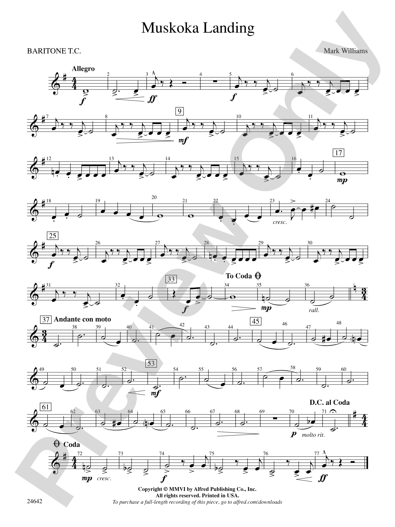 Muskoka Landing: Baritone T.C.
