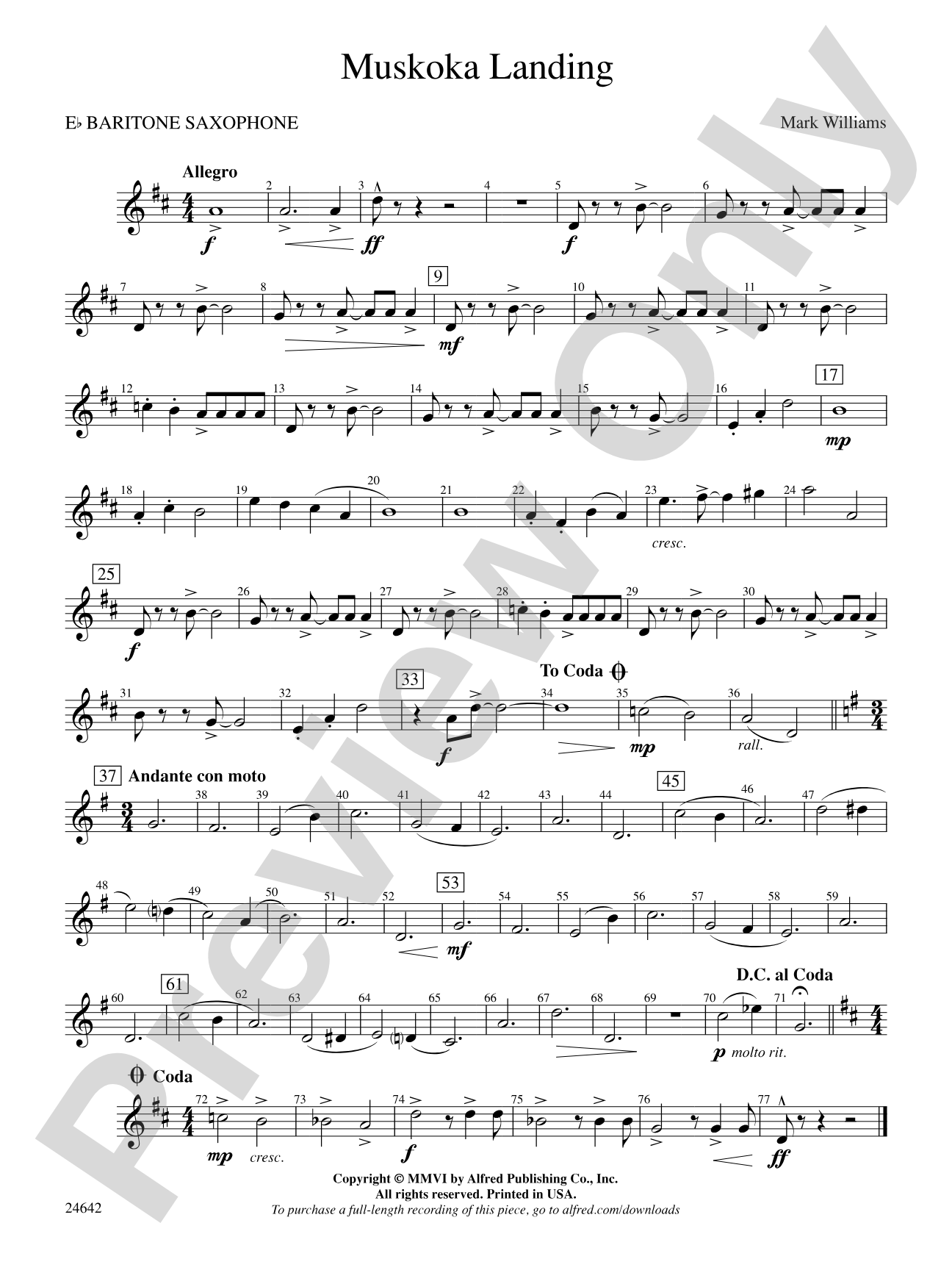 Muskoka Landing: E-flat Baritone Saxophone