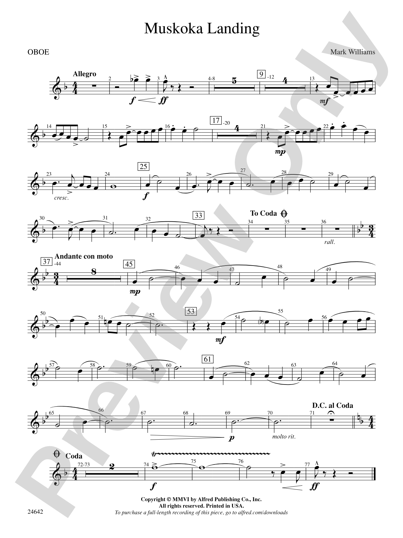 Muskoka Landing: Oboe