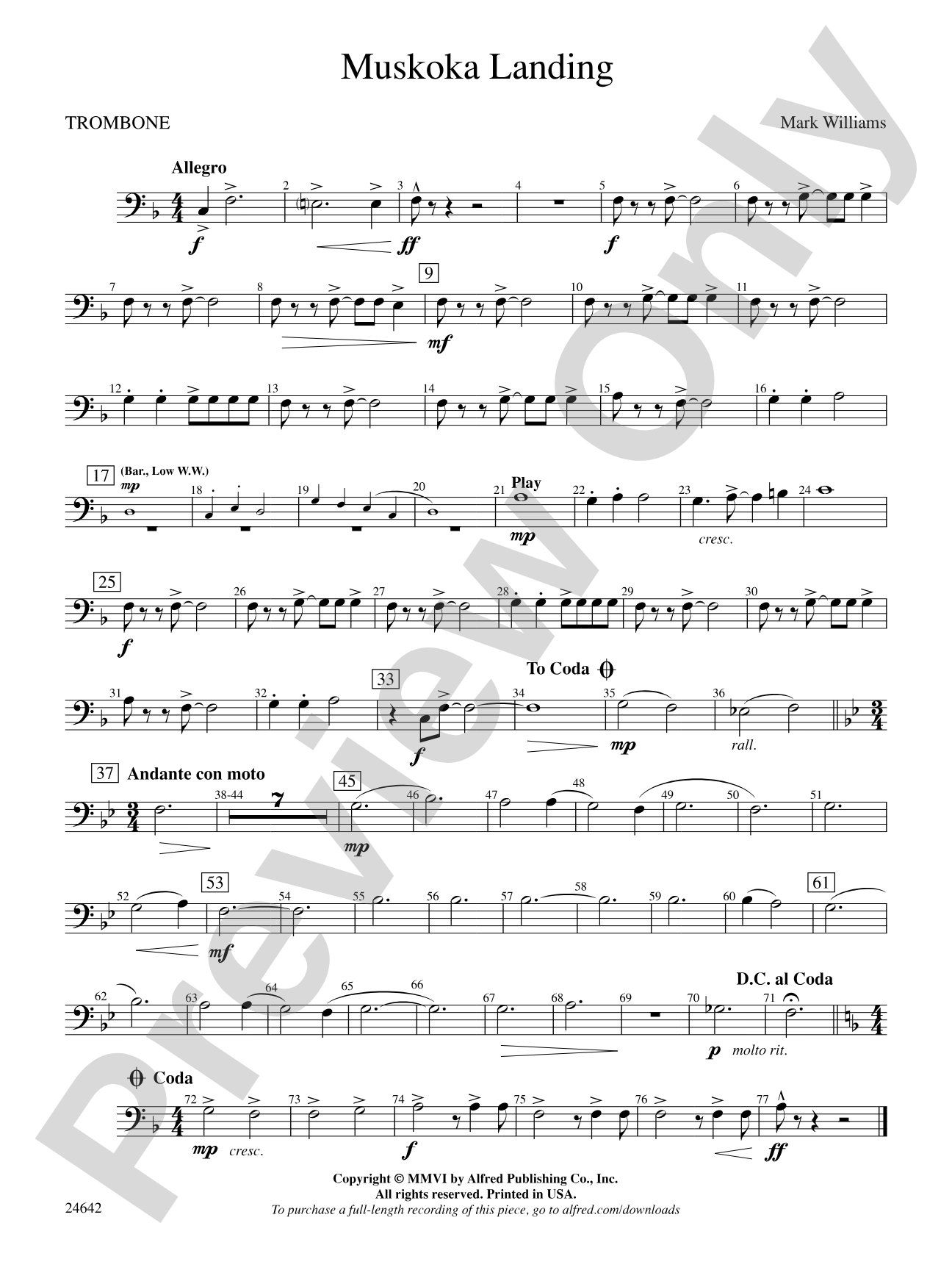 Muskoka Landing: 1st Trombone