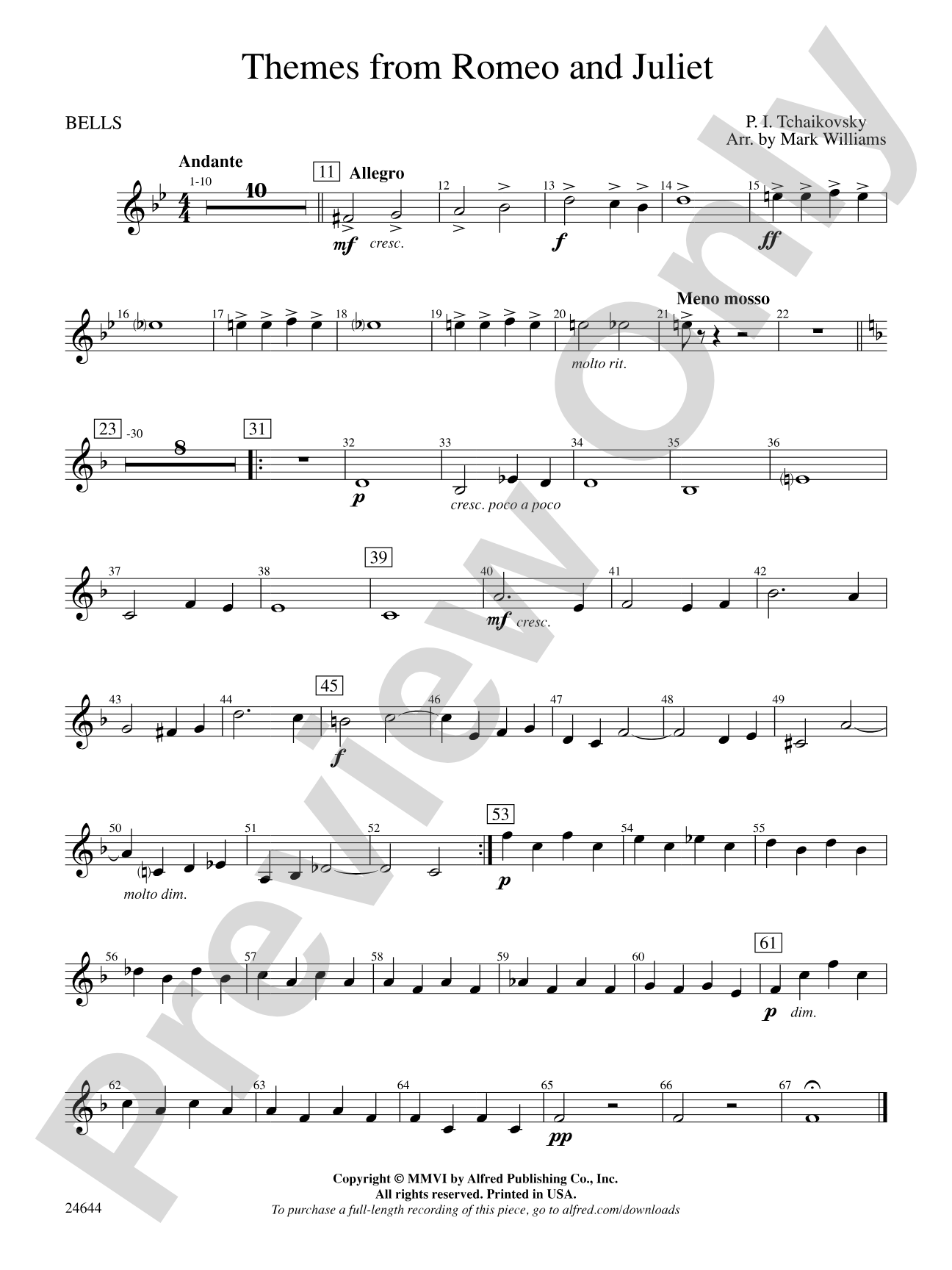 Romeo and Juliet, Themes from: Bells
