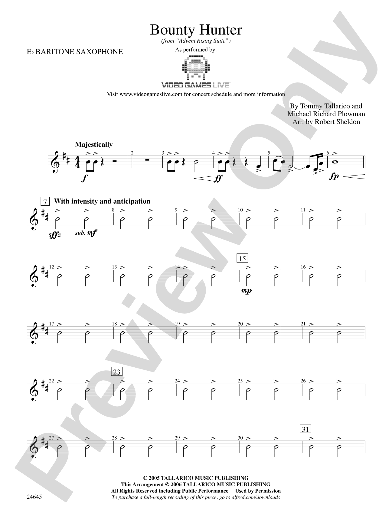 Bounty Hunter (from Advent Rising): E-flat Baritone Saxophone