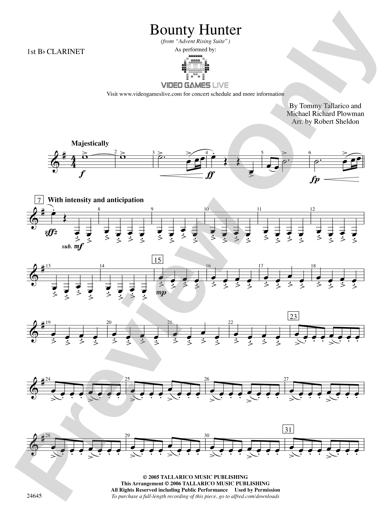 Bounty Hunter (from Advent Rising): 1st B-flat Clarinet