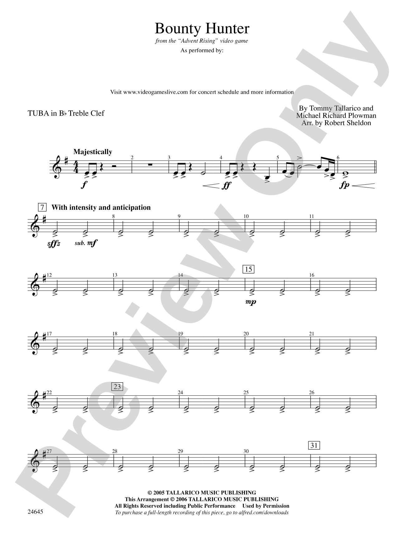 Bounty Hunter (from Advent Rising): (wp) B-flat Tuba T.C.