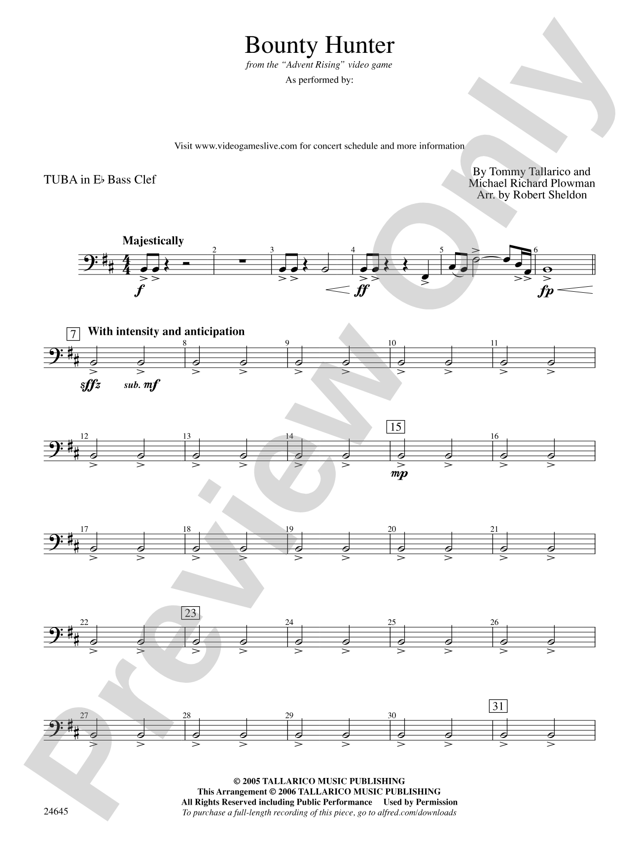 Bounty Hunter (from Advent Rising): (wp) E-flat Tuba B.C.