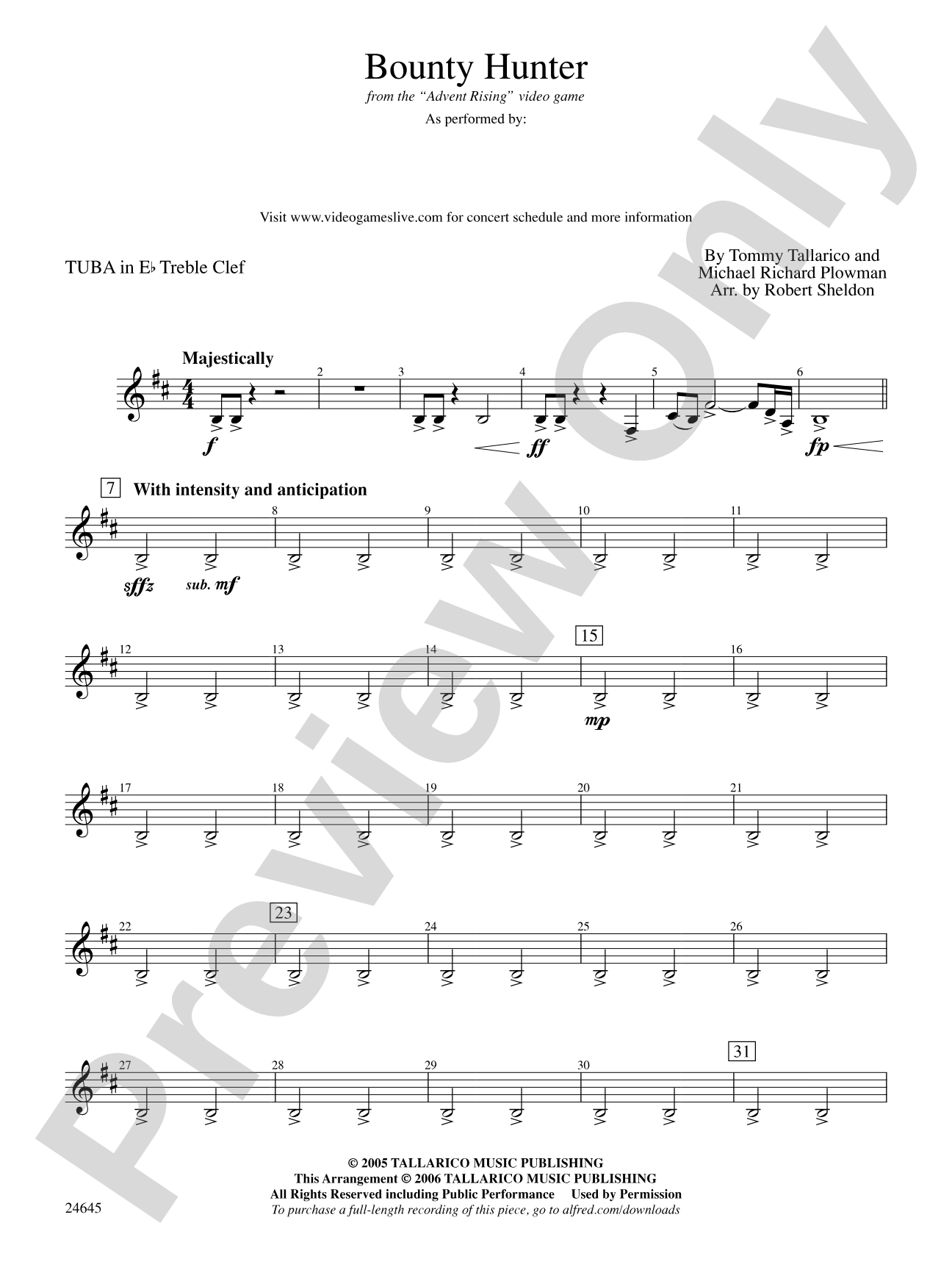 Bounty Hunter (from Advent Rising): (wp) E-flat Tuba T.C.