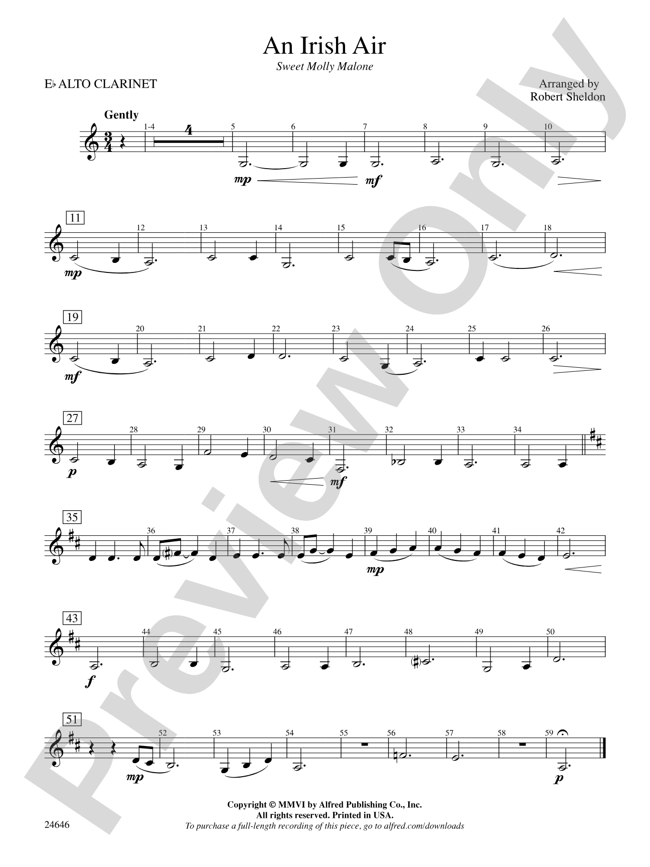 An Irish Air: E-flat Alto Clarinet