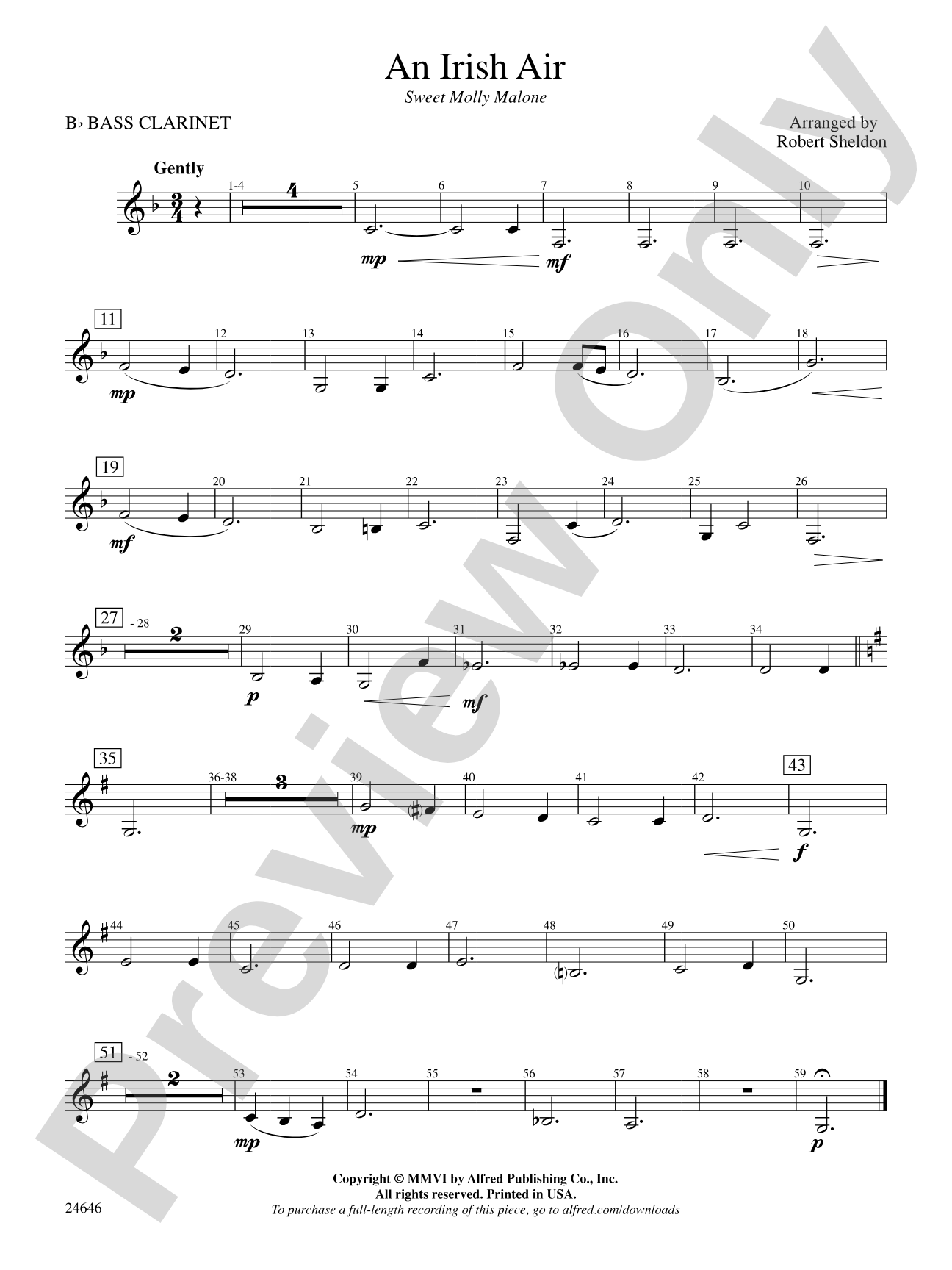 An Irish Air: B-flat Bass Clarinet
