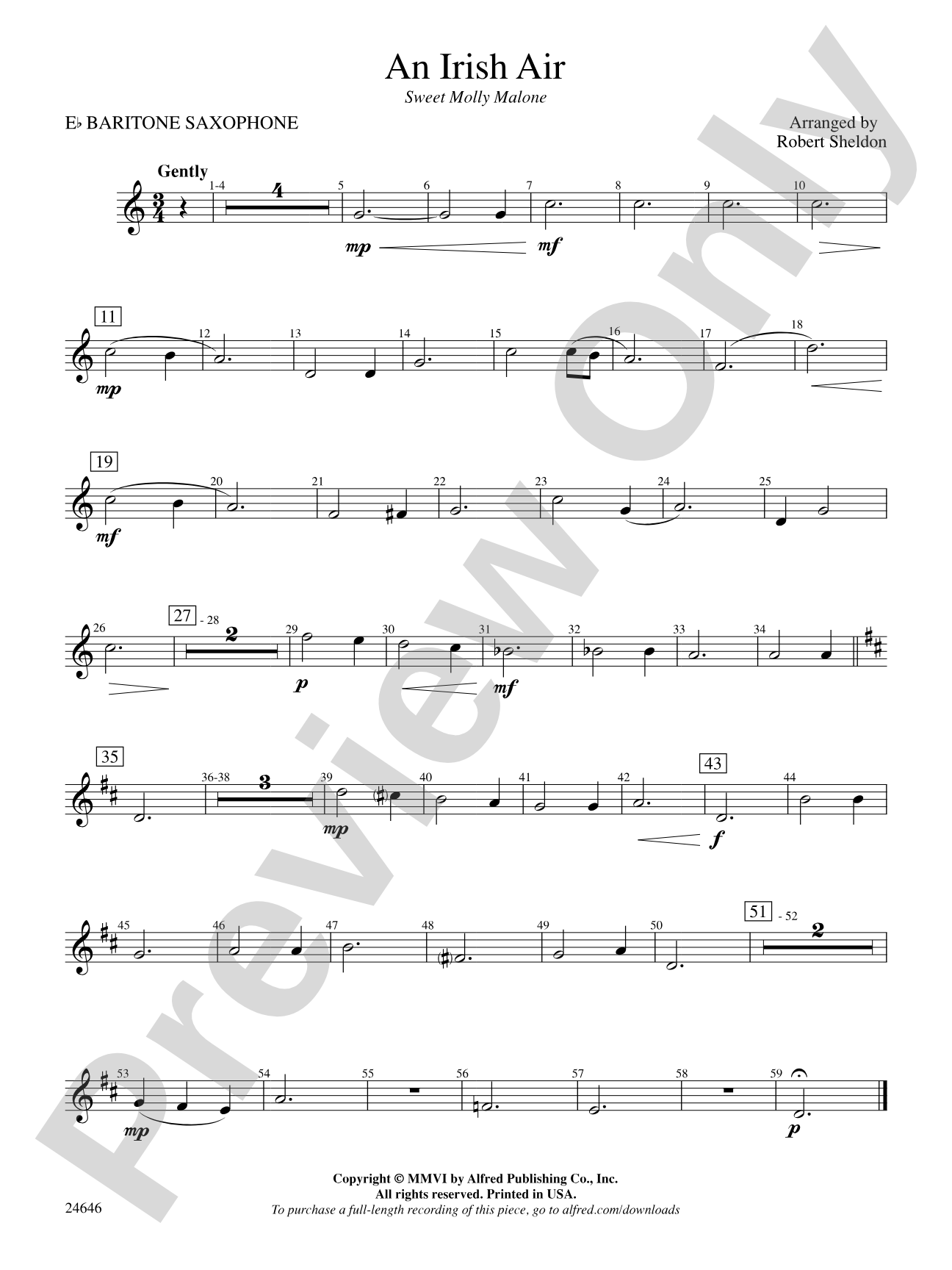 An Irish Air: E-flat Baritone Saxophone