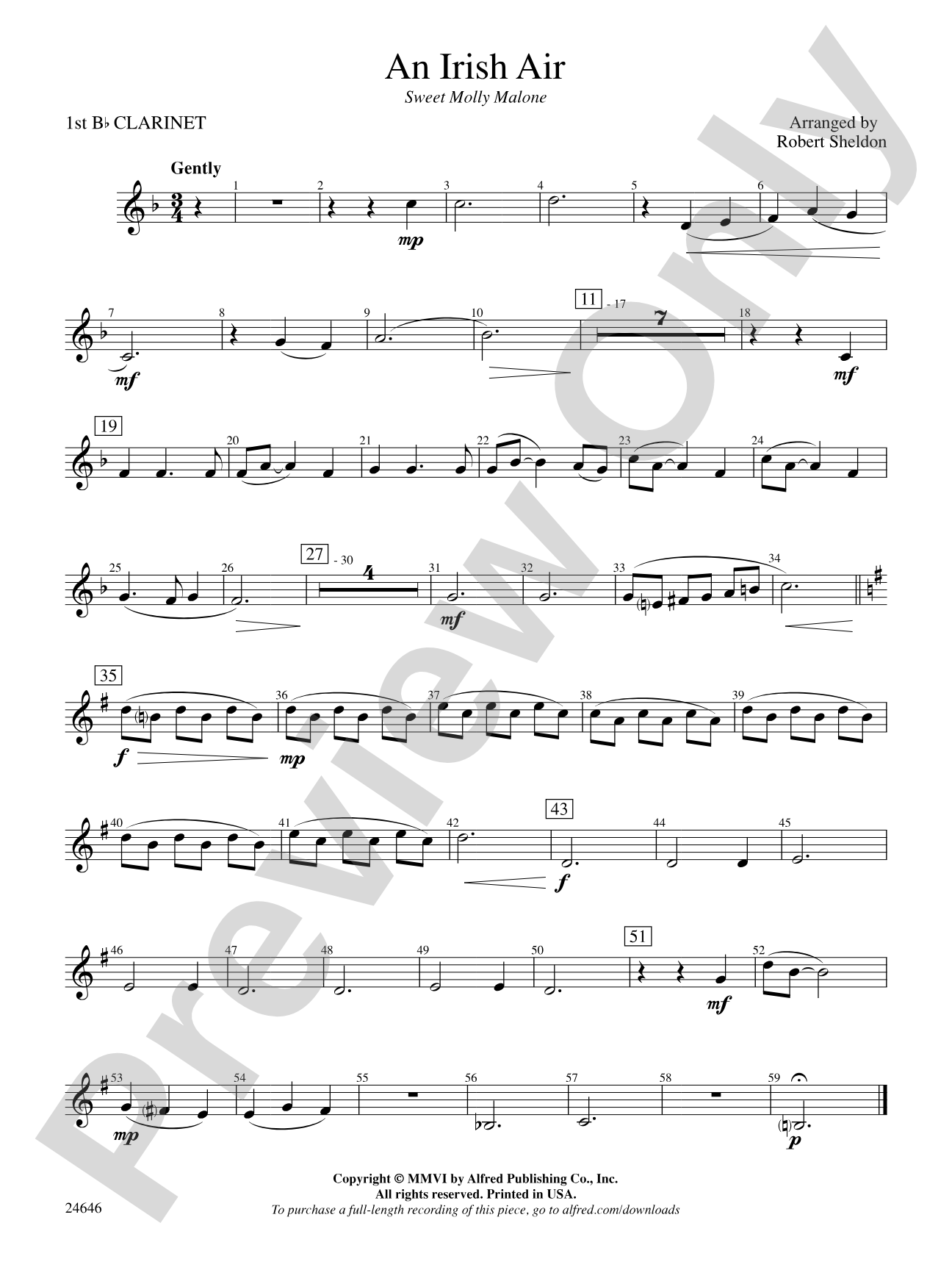 An Irish Air: 1st B-flat Clarinet