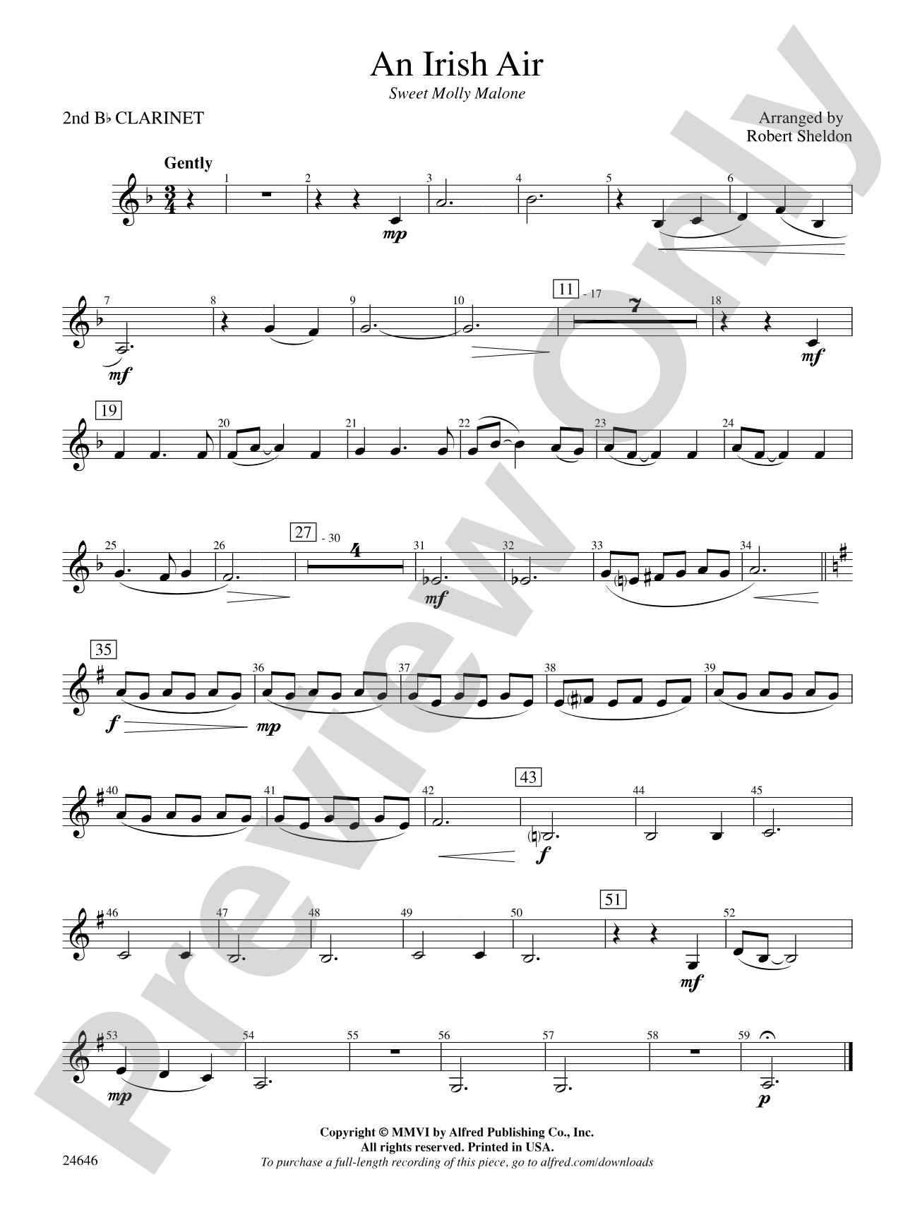 An Irish Air: 2nd B-flat Clarinet