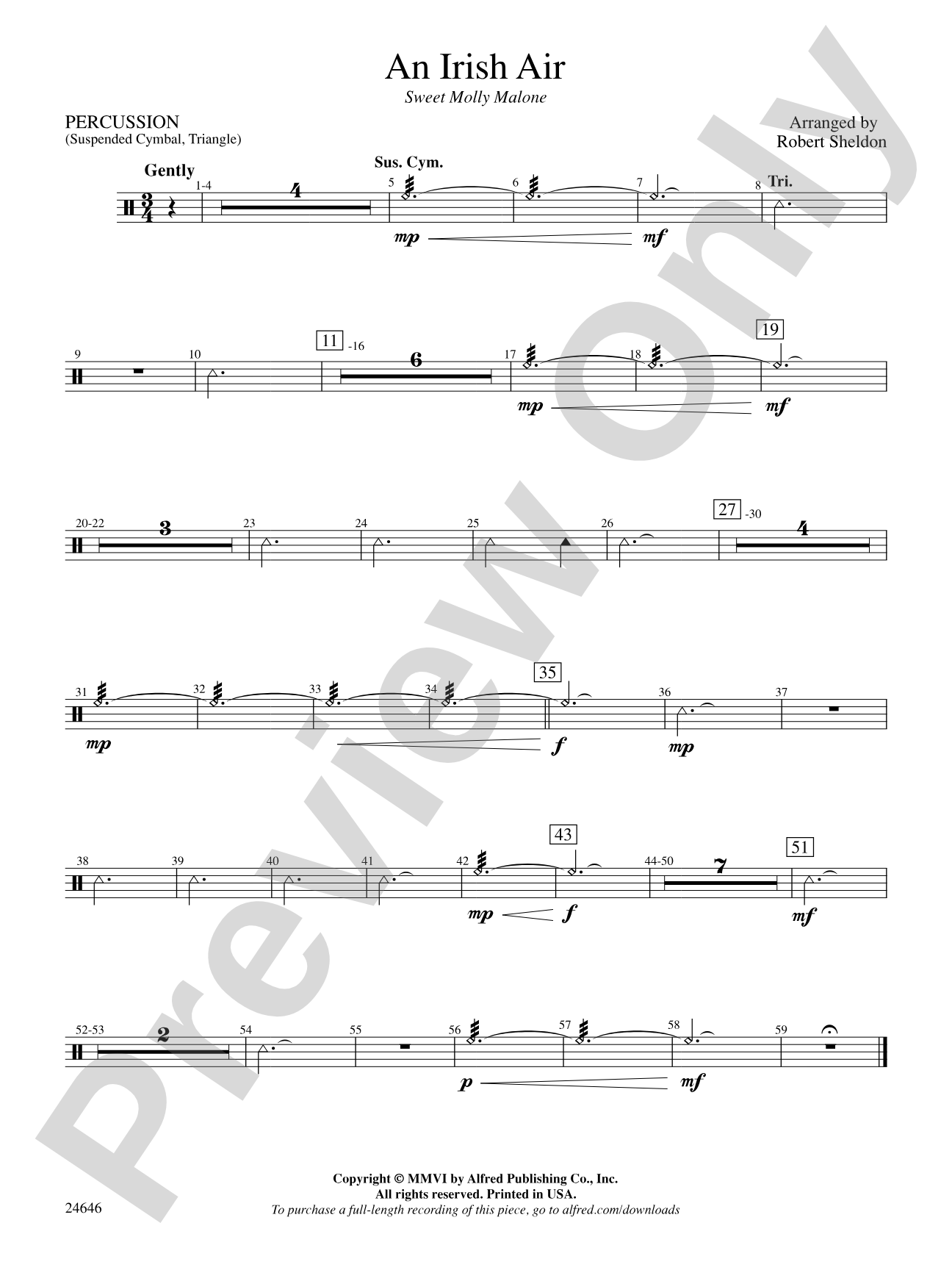 An Irish Air: 1st Percussion