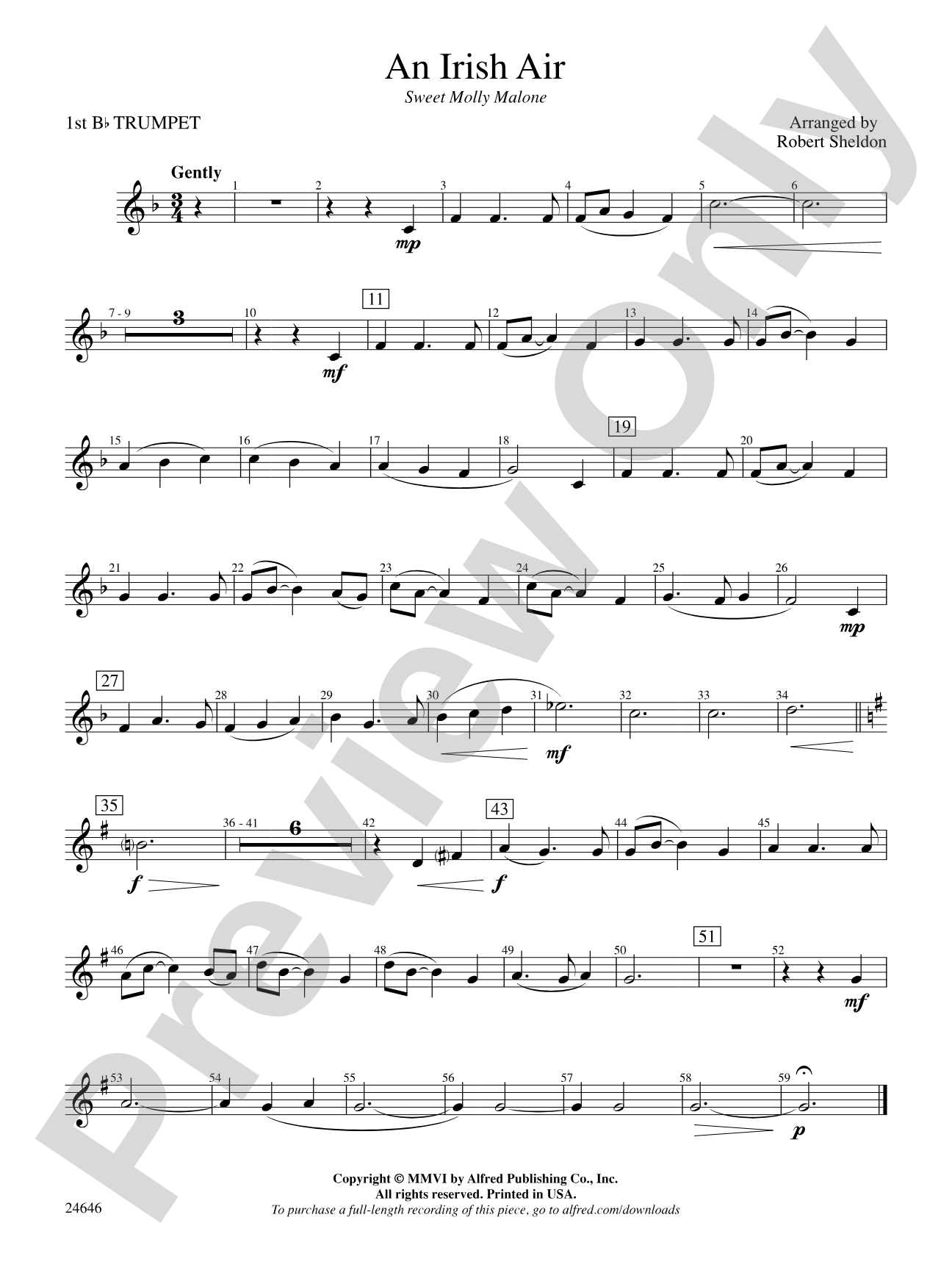 An Irish Air: 1st B-flat Trumpet