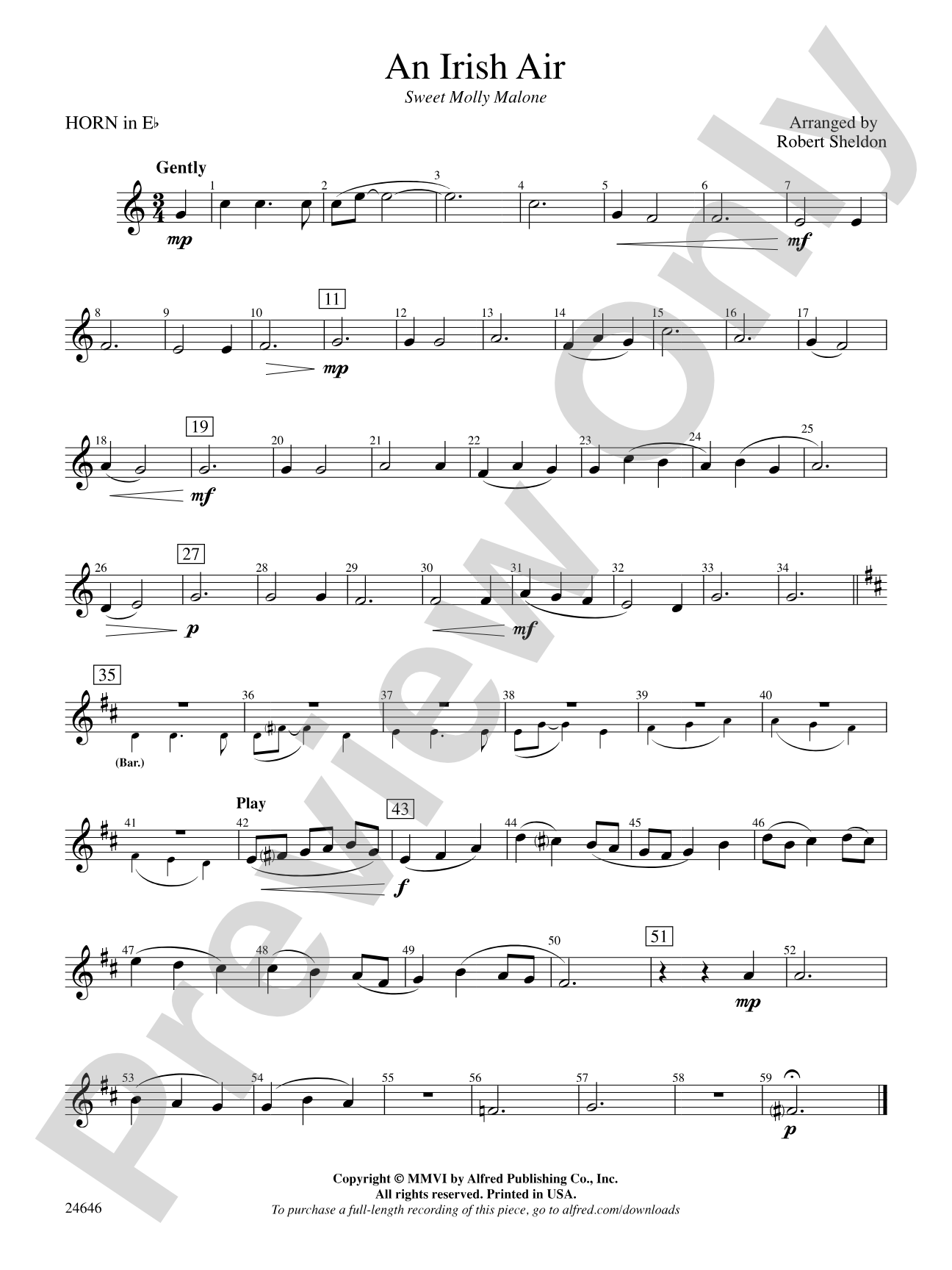 An Irish Air: (wp) 1st Horn in E-flat